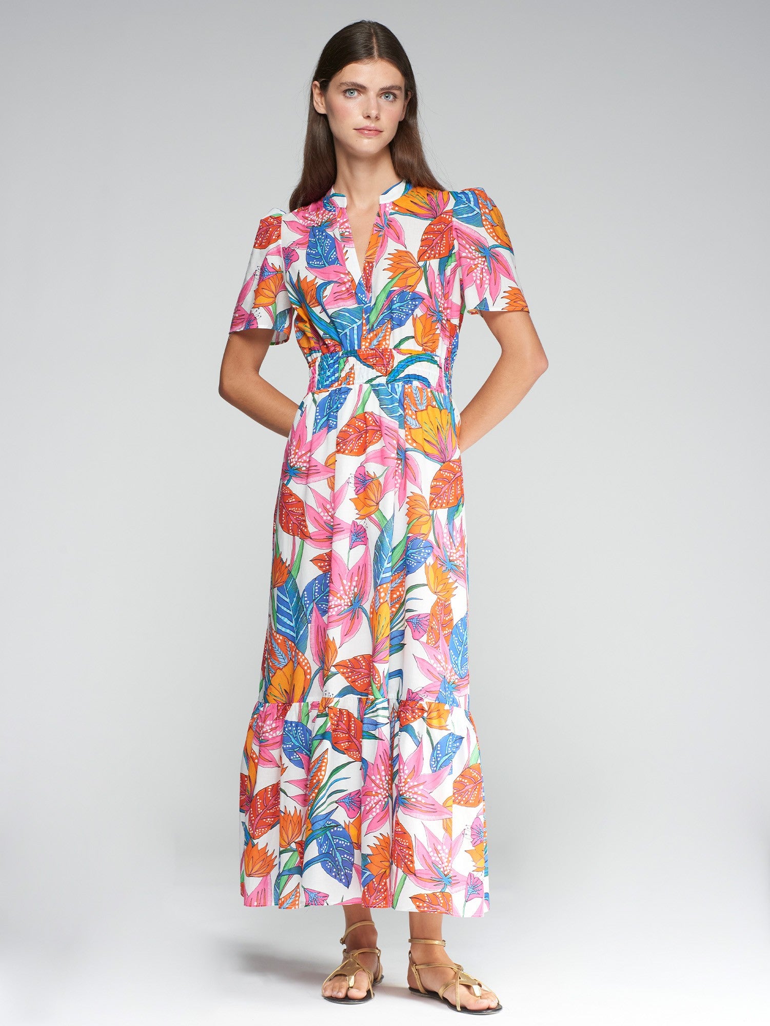 Vilagallo | Tropical Print Long Dress
