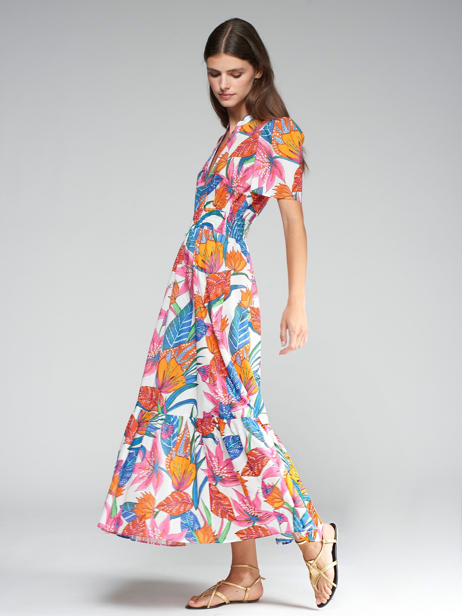 Vilagallo | Tropical Print Long Dress