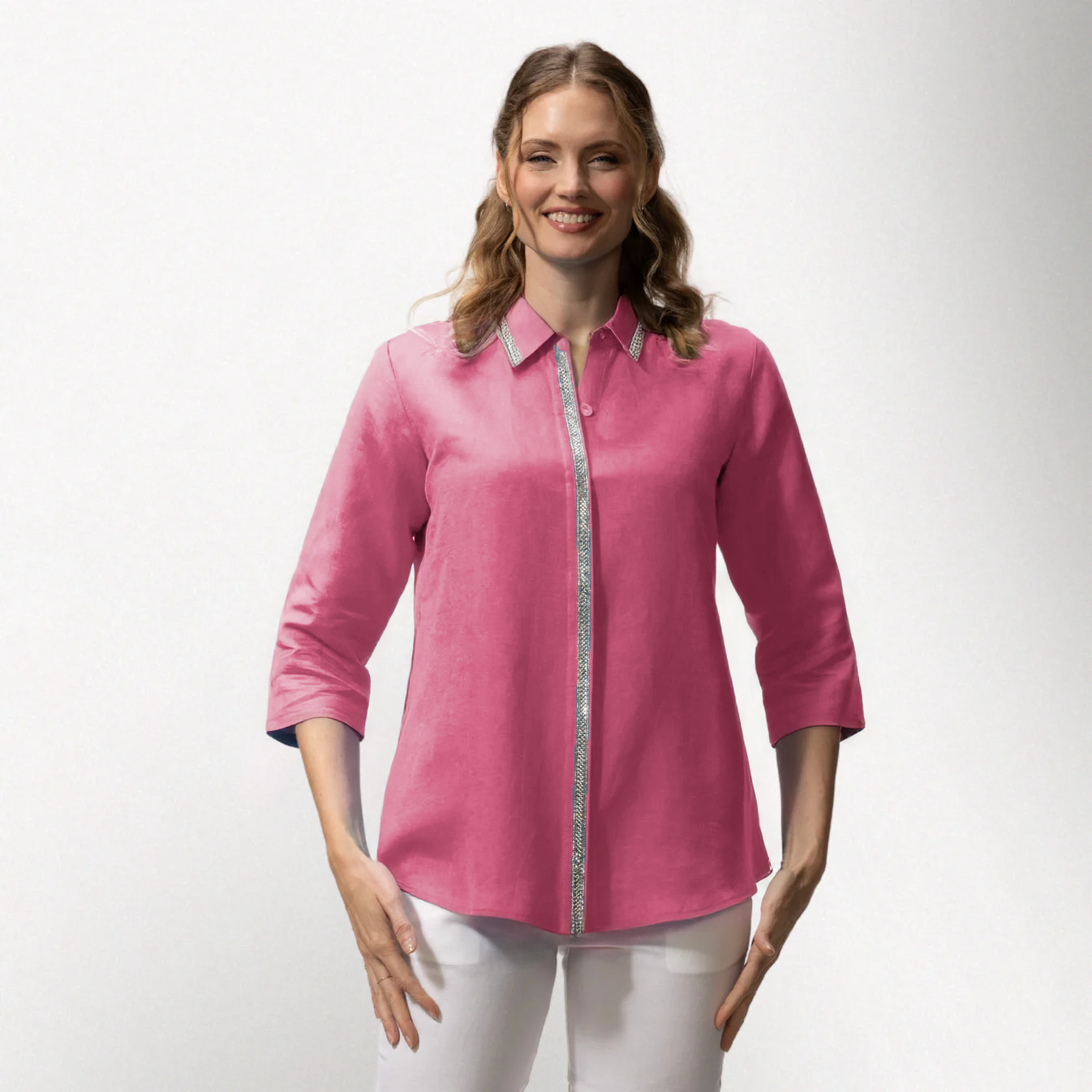 Toofan | 3/4 Sleeves Top with Crystals