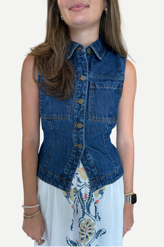 Cleobella | Franka Vest - Dark Denim