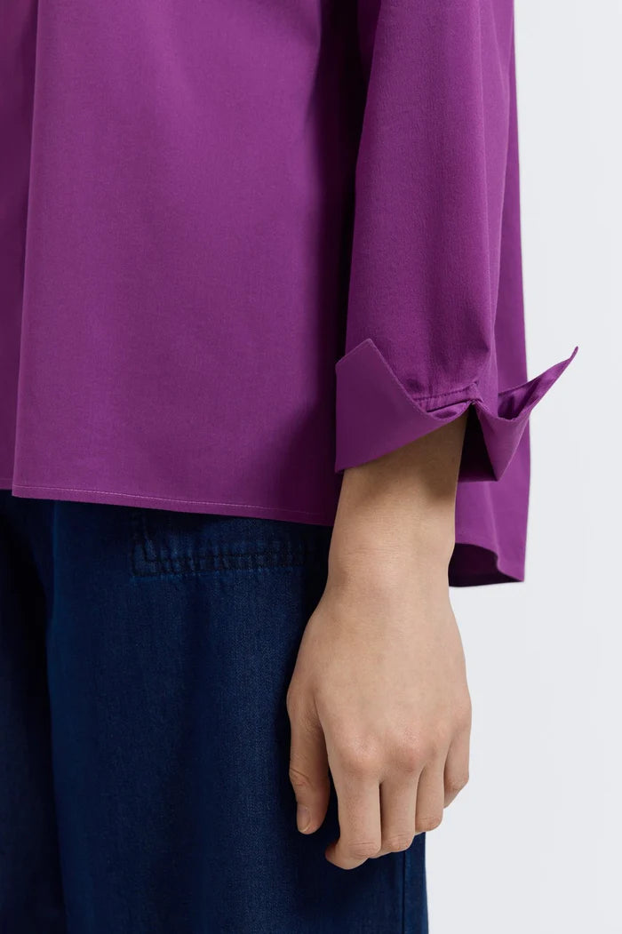 Foxcroft | Agnes Sweet Figs Long Sleeve Popover Shirt