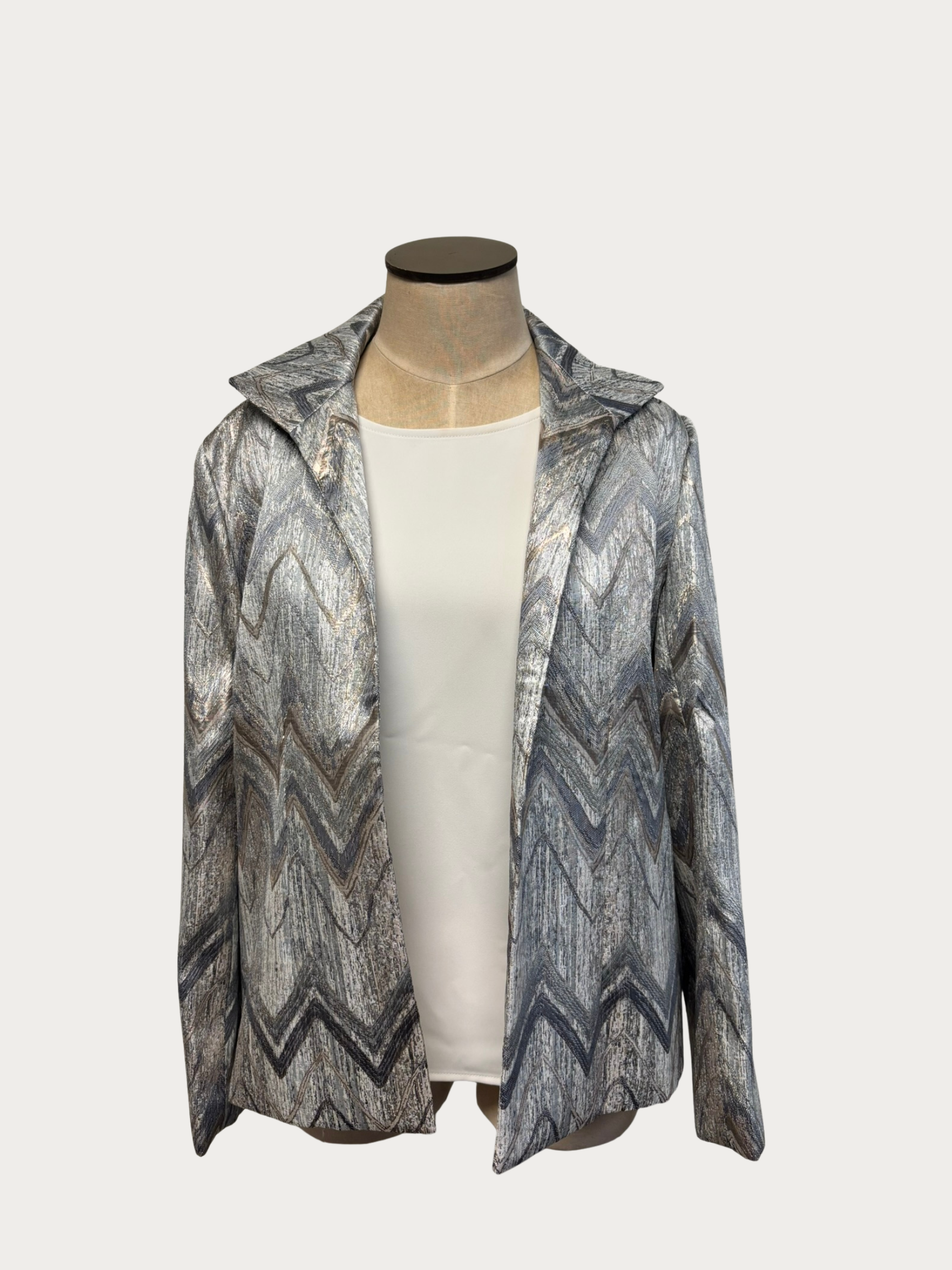 Grace Chuang | Chevron Silver and Gold Jacket