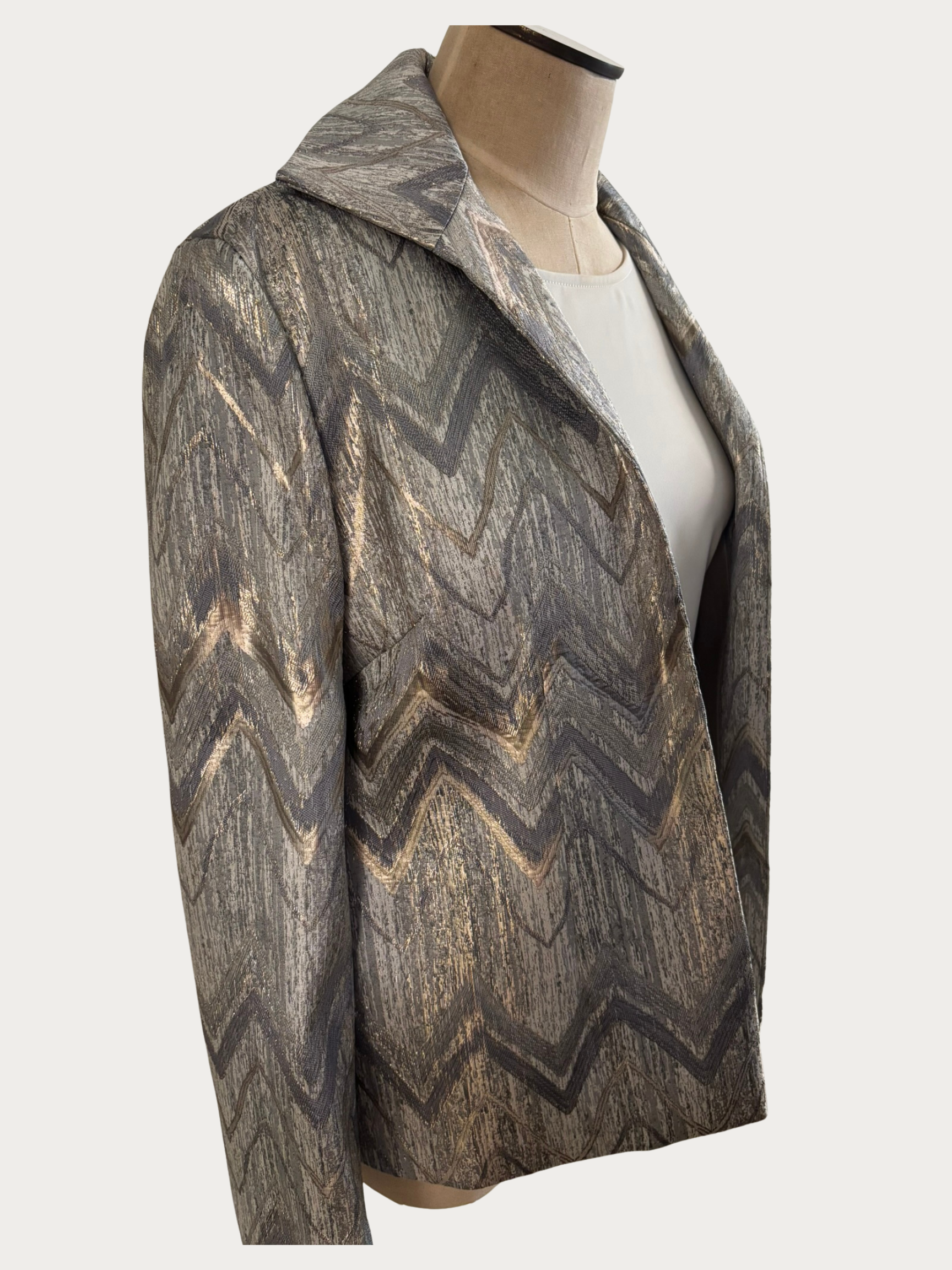 Grace Chuang | Chevron Silver and Gold Jacket