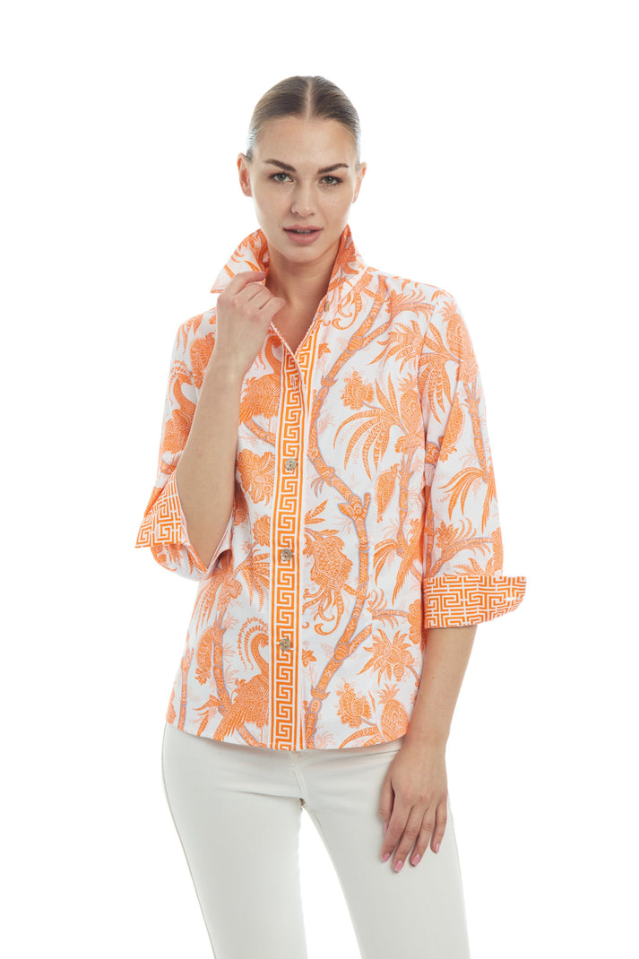 Patty Kim | Essential Top - Red Zinnias