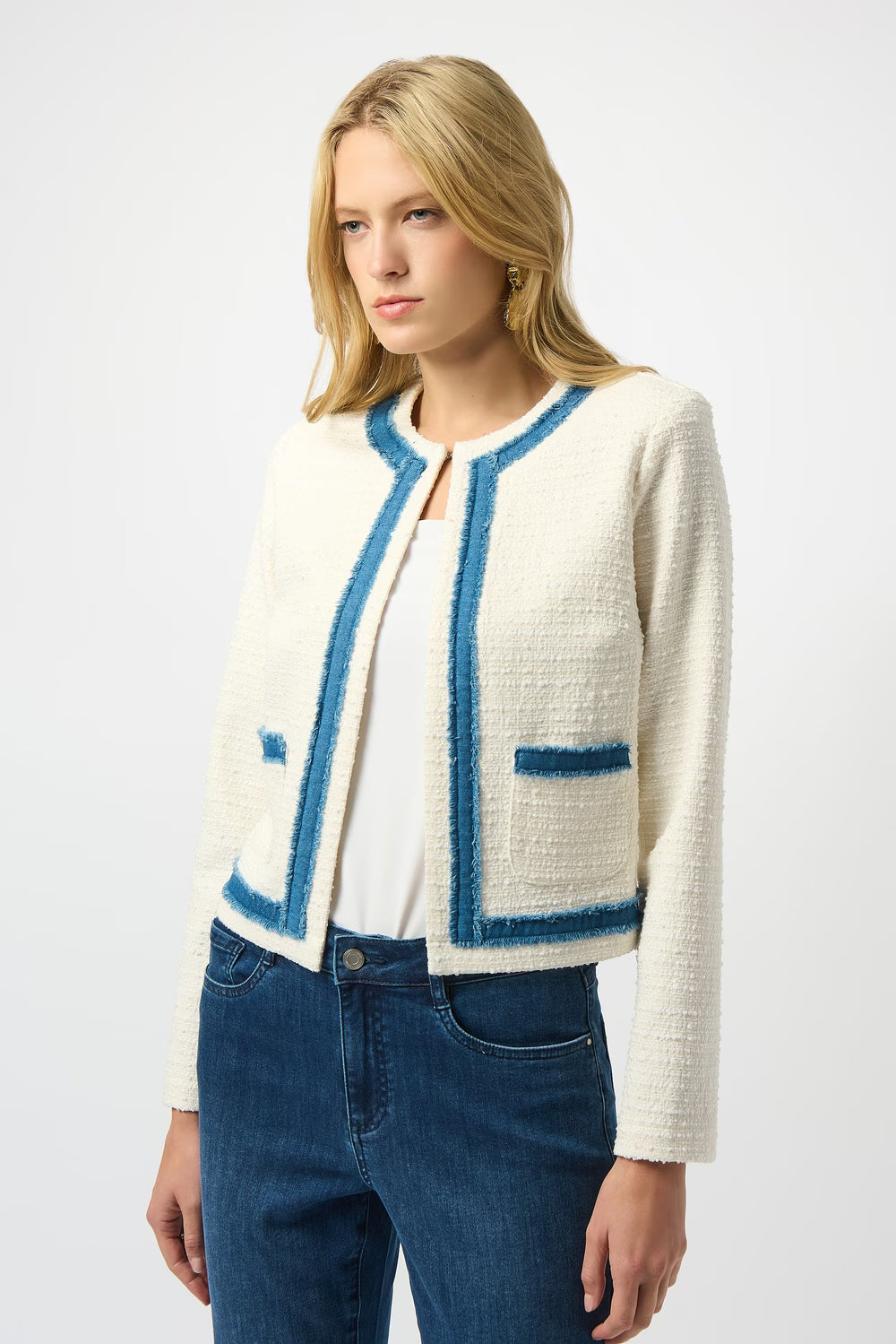 Joseph Ribkoff | Boucle Jacket W/denim Trim