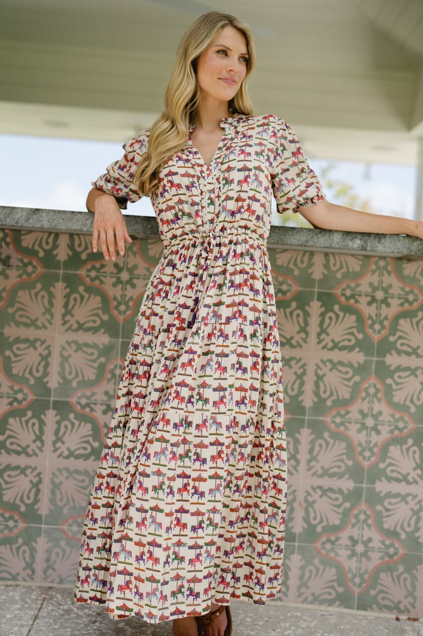 Briton Court | Kayley Dress - Carousel Print