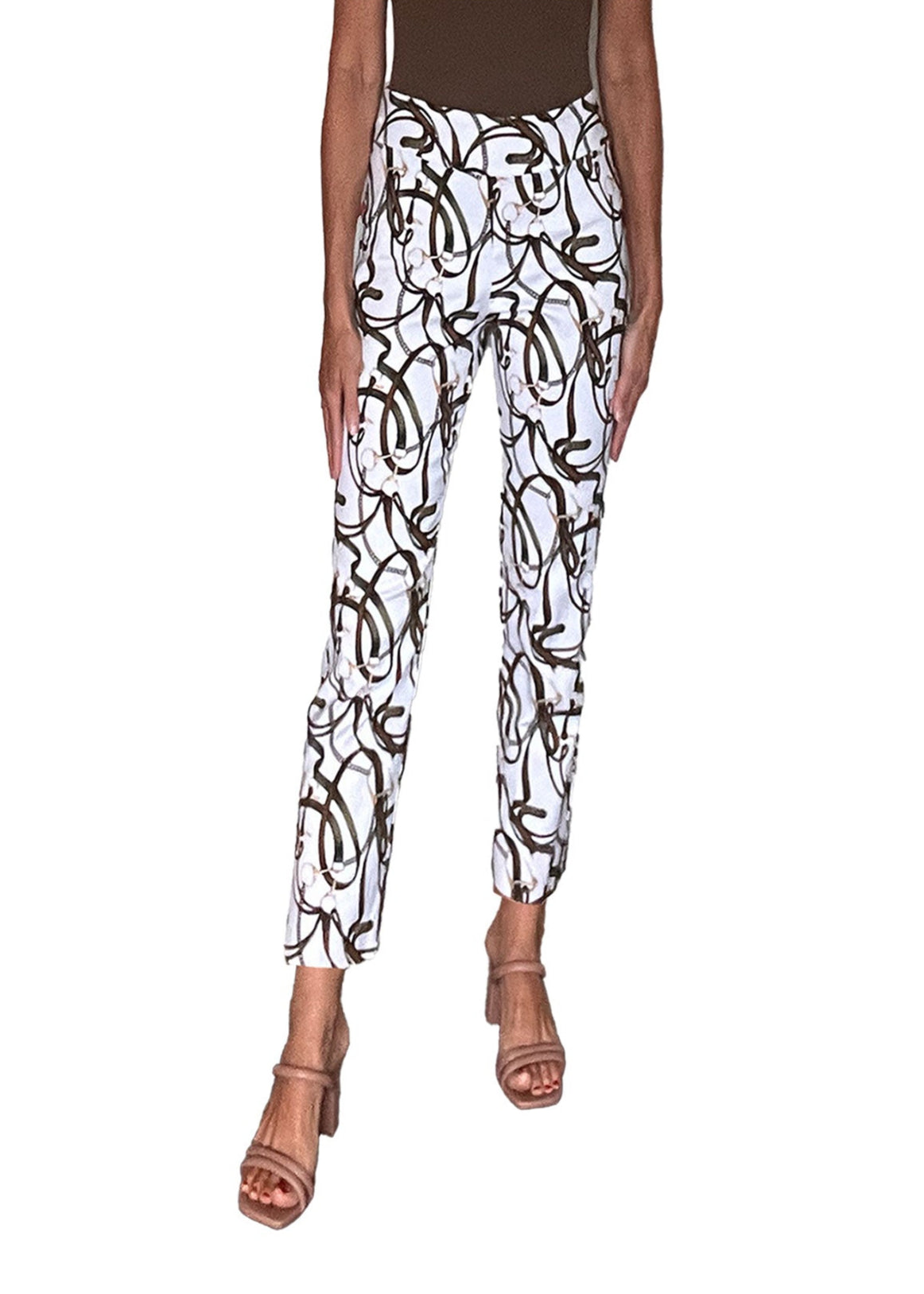 Krazy Larry | Krazy Larry | White Belts Print Pant | Cloister Collection | SWEATERSSEPARAT