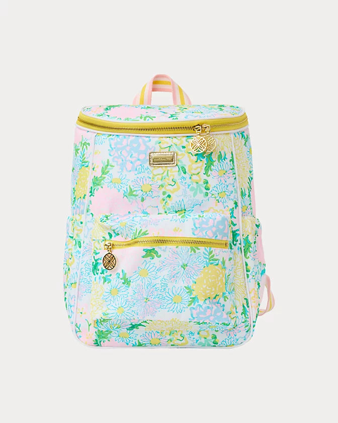 lilly pulitzer by lifeguard press Backpack Cooler, Lilly Garden Home floral-patterned backpack with gold zippers