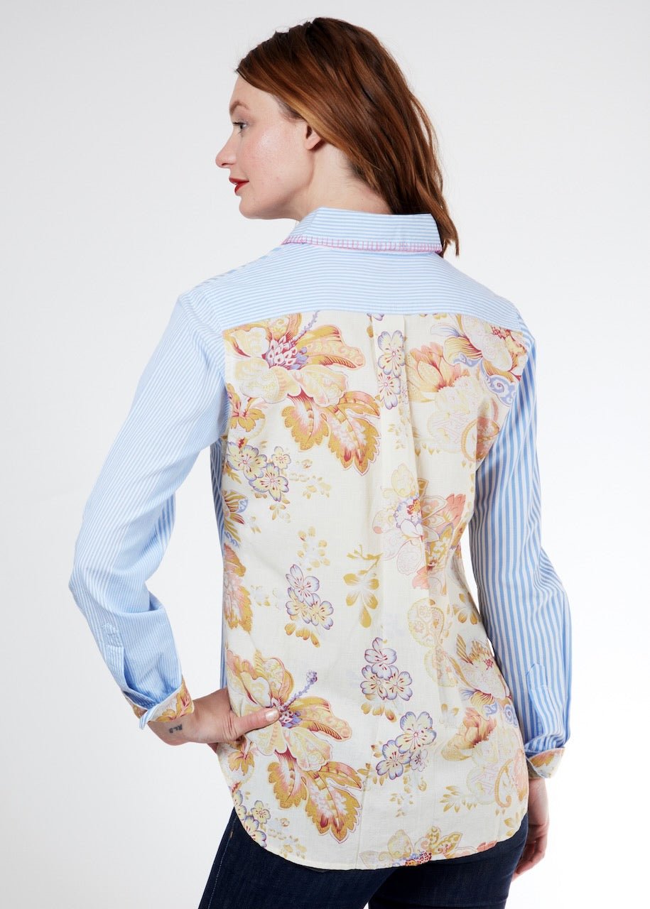 Dizzy Lizzie | Madison Shirt W Antique Floral Print On The Back | Cloister Collection | SHIRT