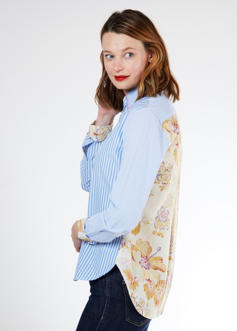 Dizzy Lizzie | Madison Shirt W Antique Floral Print On The Back | Cloister Collection | SHIRT