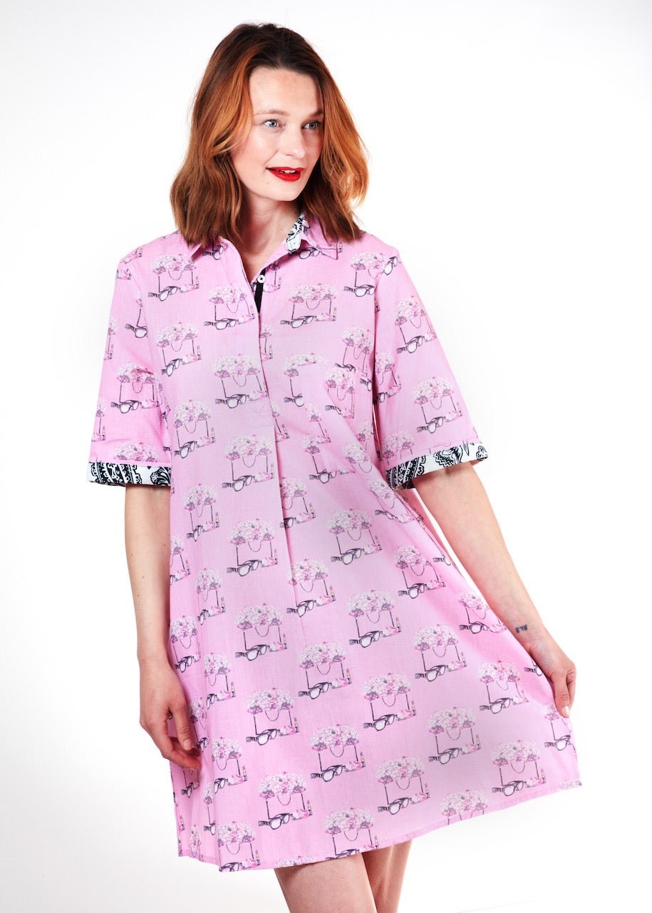 Dizzy Lizzie | Monterey Dress Pink Essentials print | Cloister Collection | DRESSES