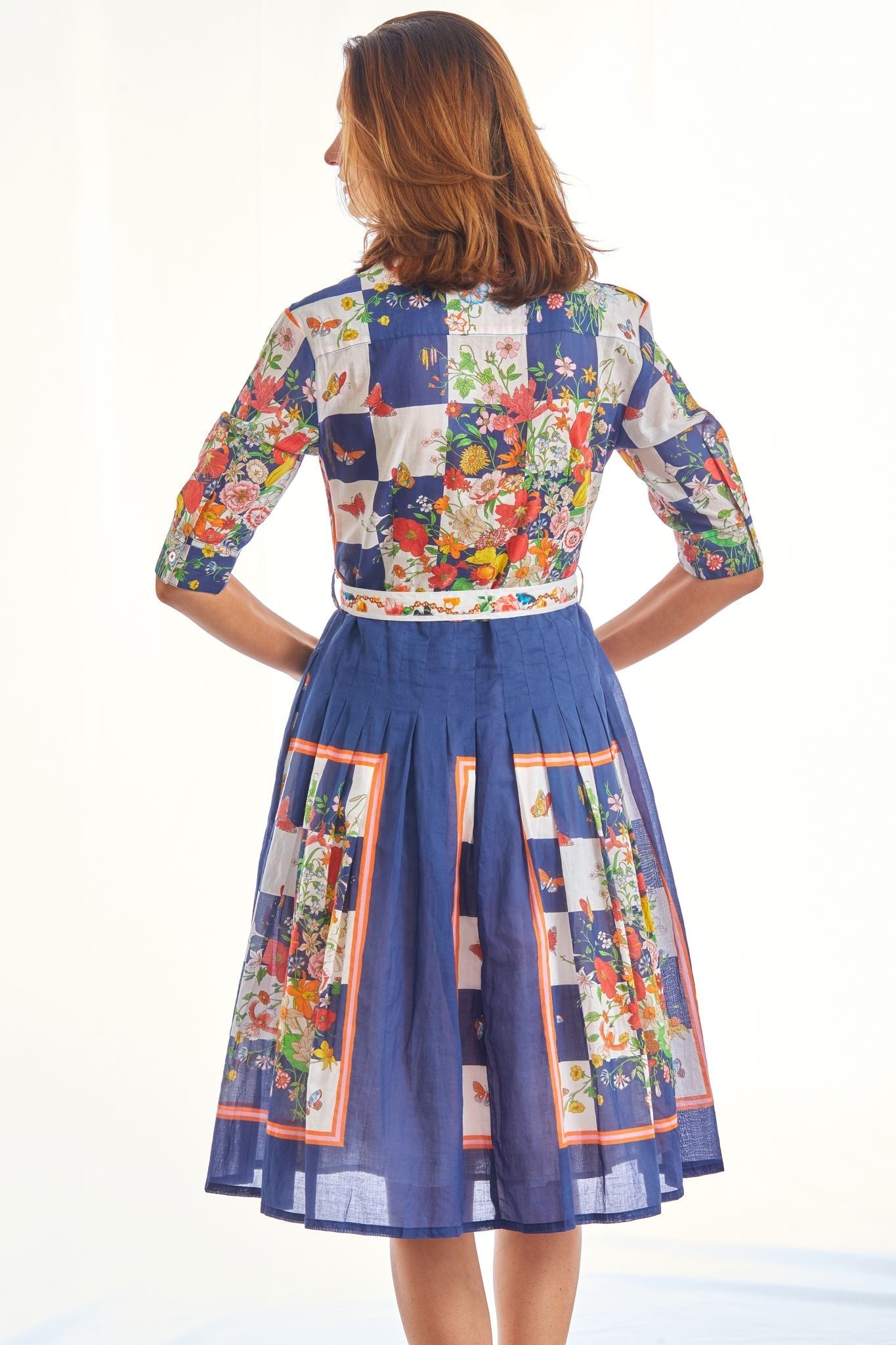Dizzy Lizzie | Mrs Maisel Navy Box Print with Butterflies | Cloister Collection | DRESSES