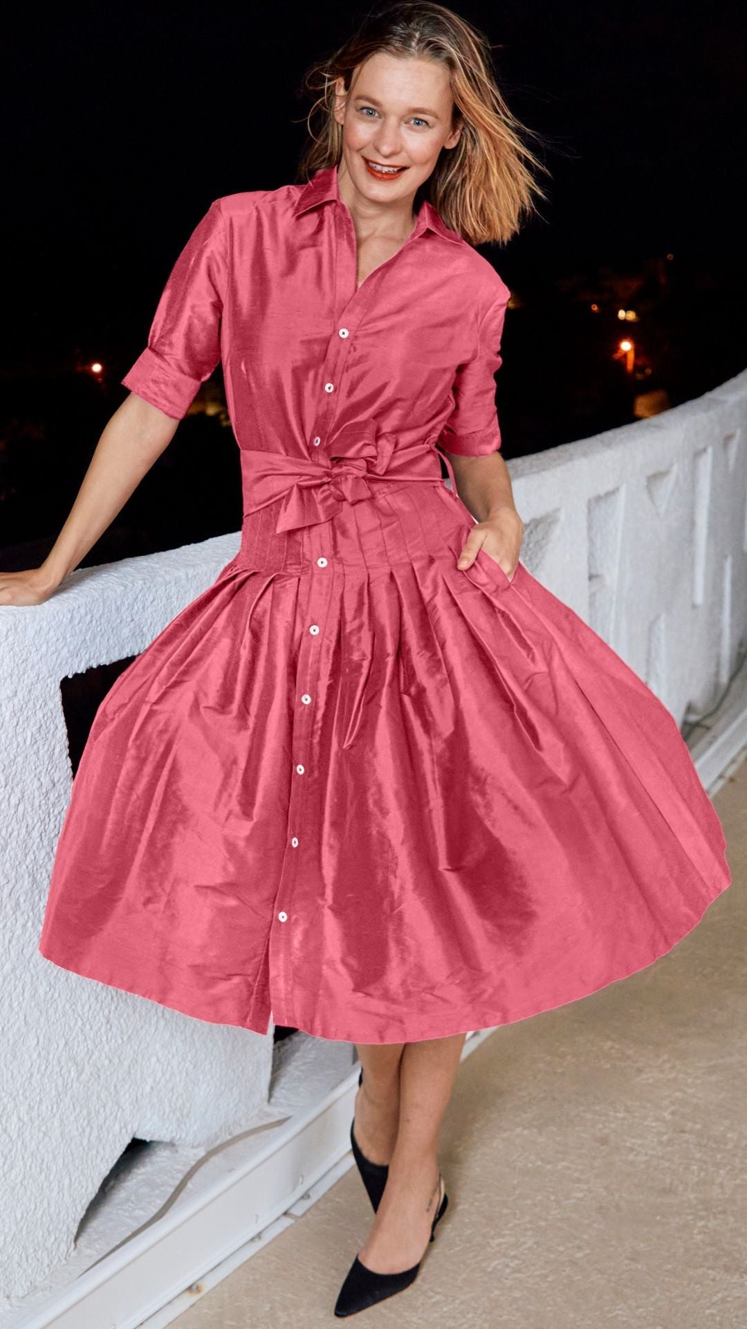 Dizzy Lizzie | Mrs Maisel Pink Silk | Cloister Collection | DRESSES