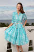 Dizzy Lizzie | Mrs Maisel Turquoise White Letters Natural | Cloister Collection | DRESSES