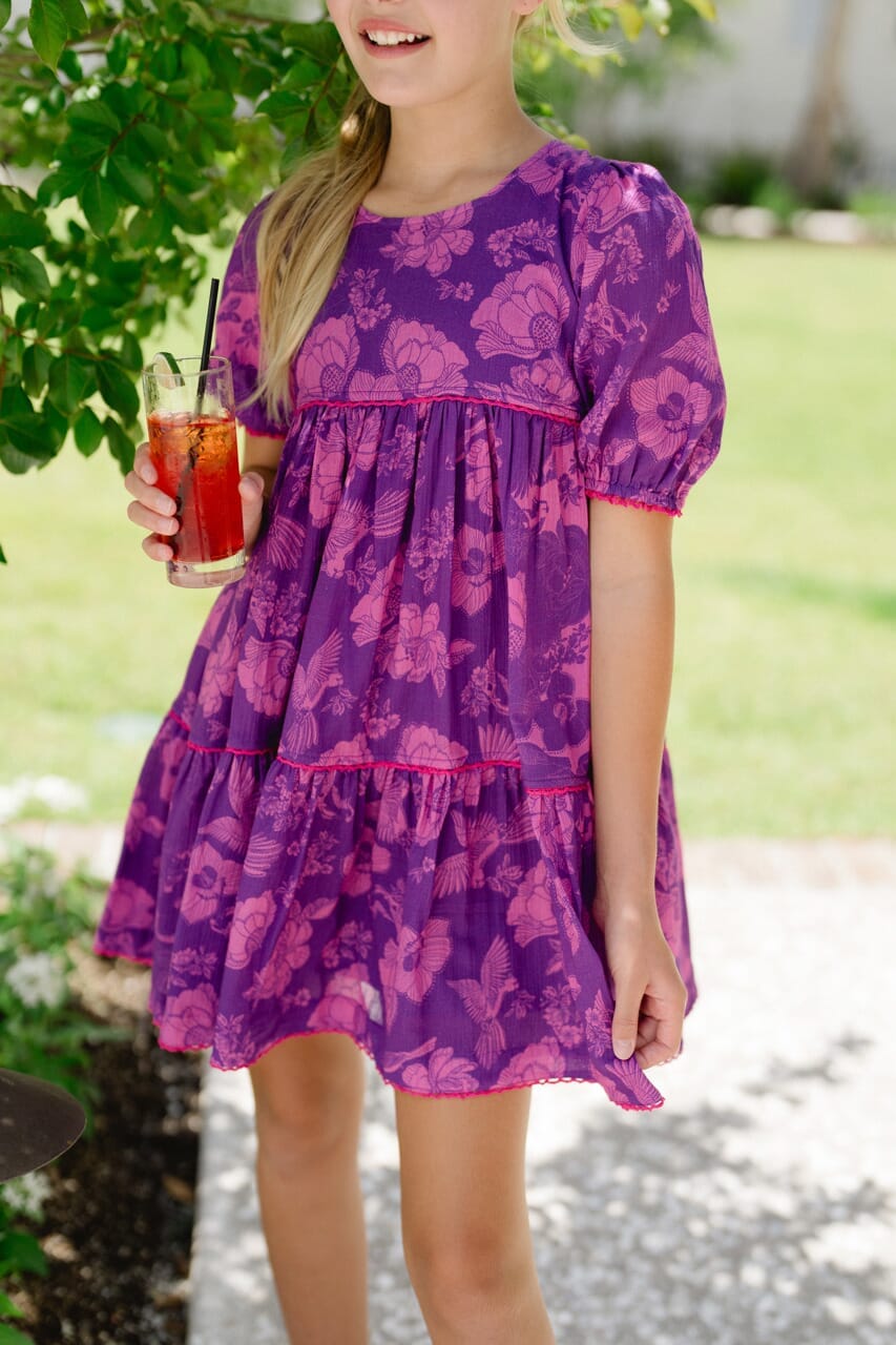 Briton Court | Girls Quinn Dress - Purple Floral