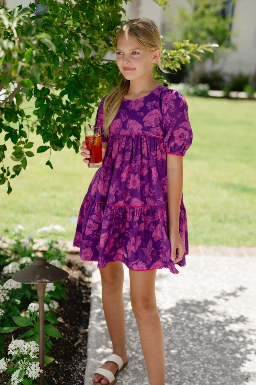 Briton Court | Girls Quinn Dress - Purple Floral