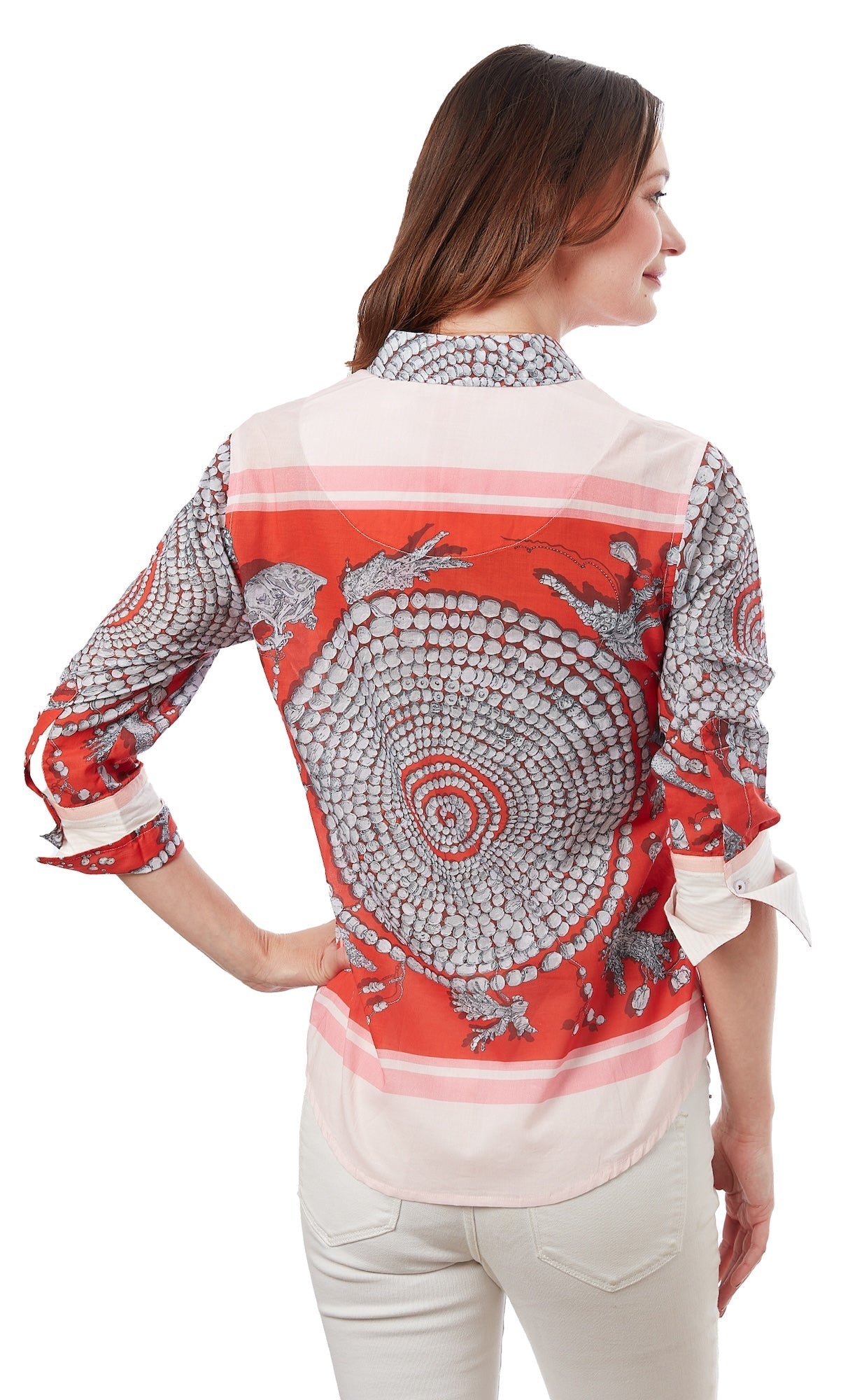 Dizzy - Lizzie | Rome 3/4 Sleeve Coral Print | Cloister Collection | Shirt