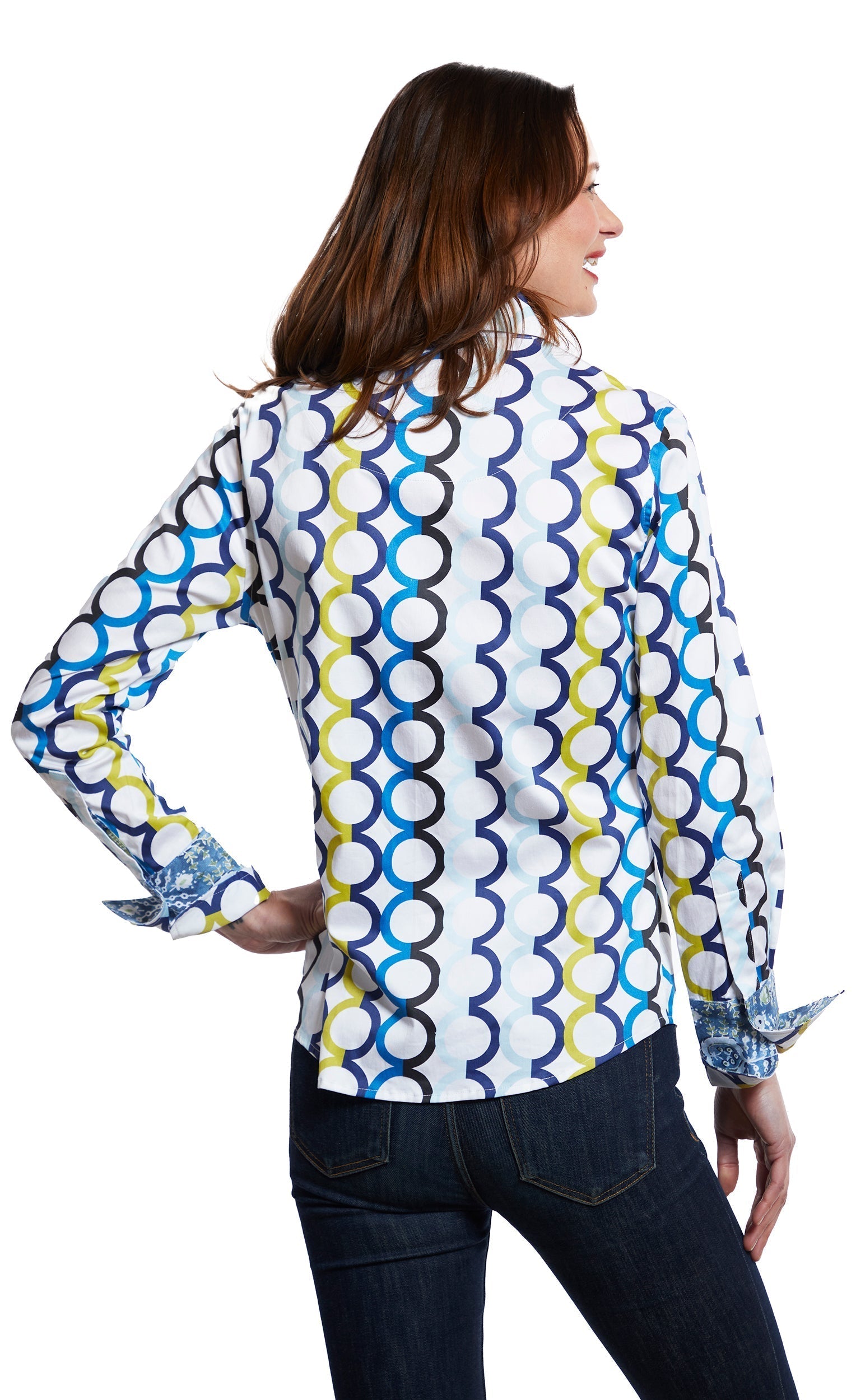 Dizzy Lizzie | Rome Shirt Blue Olympic Rings On White | Cloister Collection | SHIRT