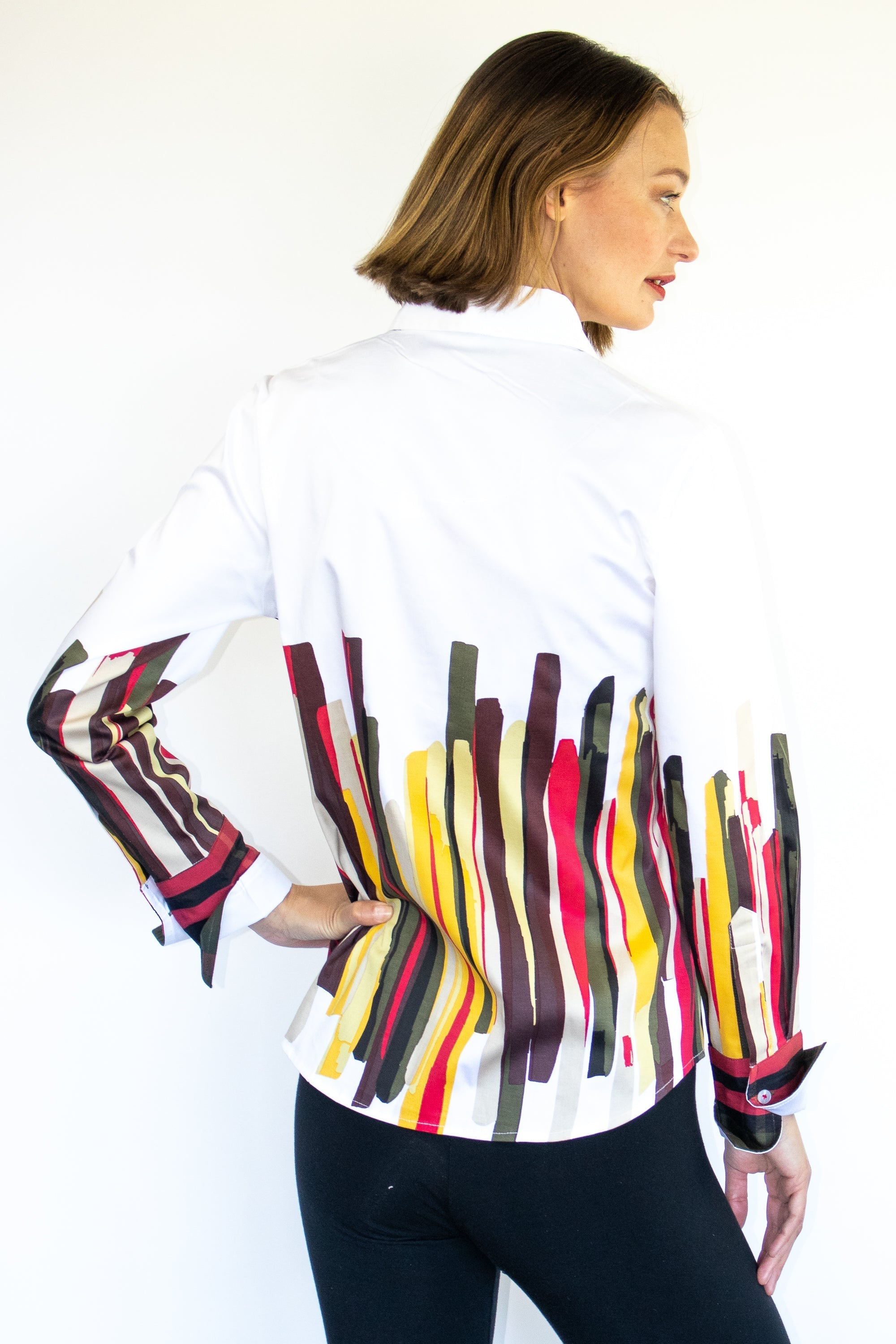 Dizzy - Lizzie | Rome Shirt Fall Colors Brushstroke Print | Cloister Collection | SHIRT