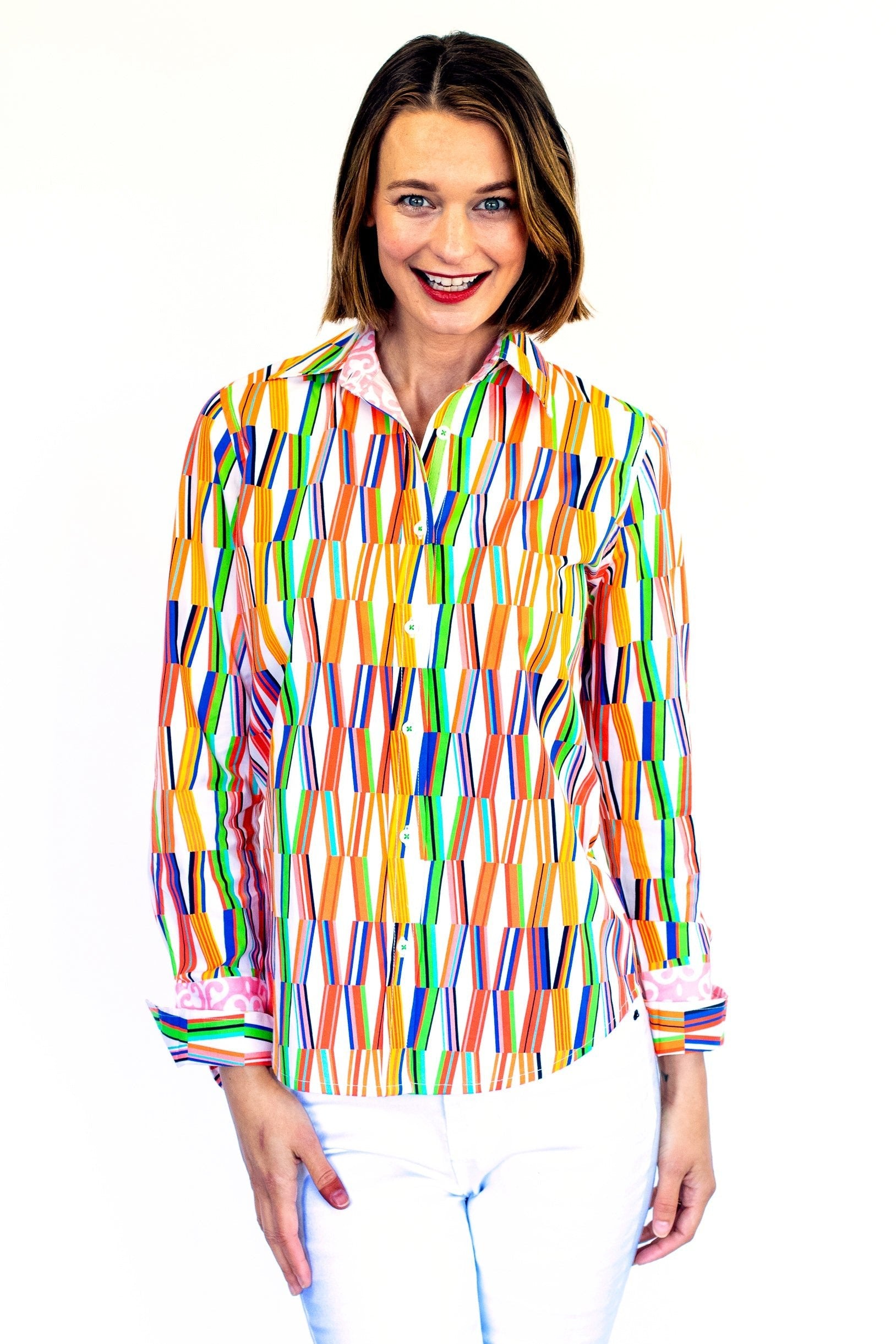 Dizzy Lizzie | Rome Shirt in New Kaleidoscope Print | Cloister Collection | SHIRTS