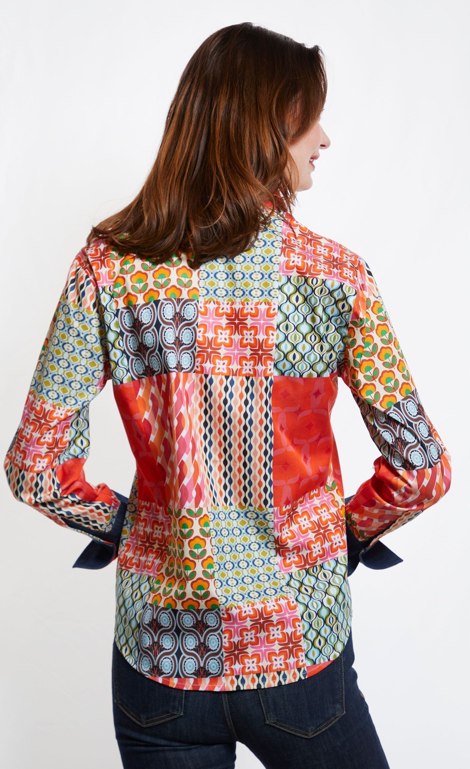 Dizzy Lizzie | Rome Shirt Multi Patchwork Print | Cloister Collection | SHIRT