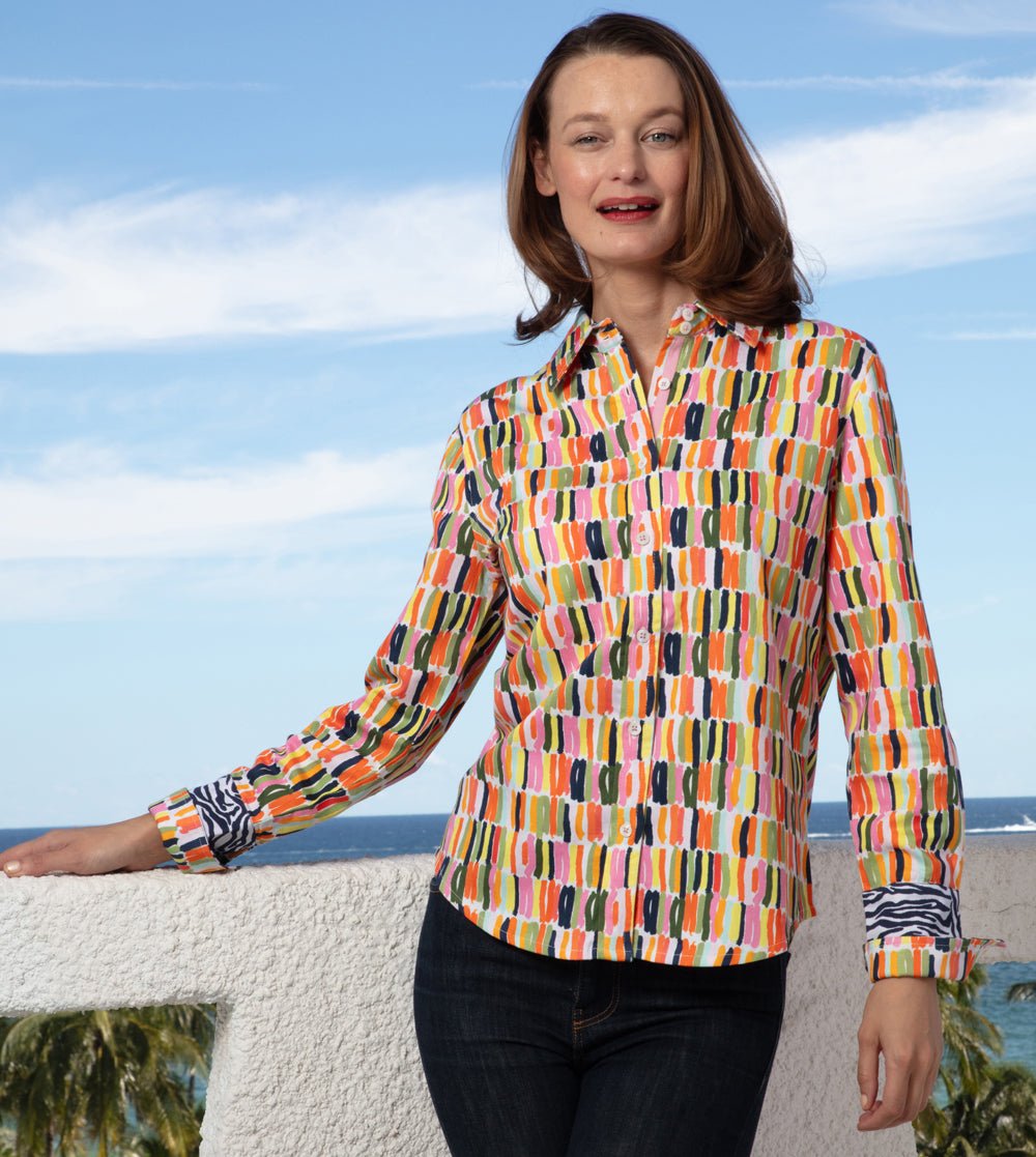 Dizzy Lizzie | Rome Shirt Paint Strokes | Cloister Collection | TOPS
