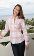 Dizzy Lizzie | Rome Shirt Pink White Geo | Cloister Collection | SHIRT