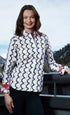 Dizzy Lizzie | Rome Shirt White Ground With Chocolate Neutral Olympic Rings | Cloister Collection | SHIRT