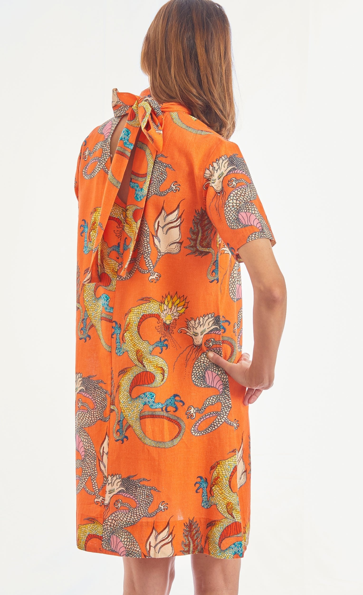 Dizzy - Lizzie | Savannah Mock Turtle With Bow, Orange Dragons | Cloister Collection | DRESSES