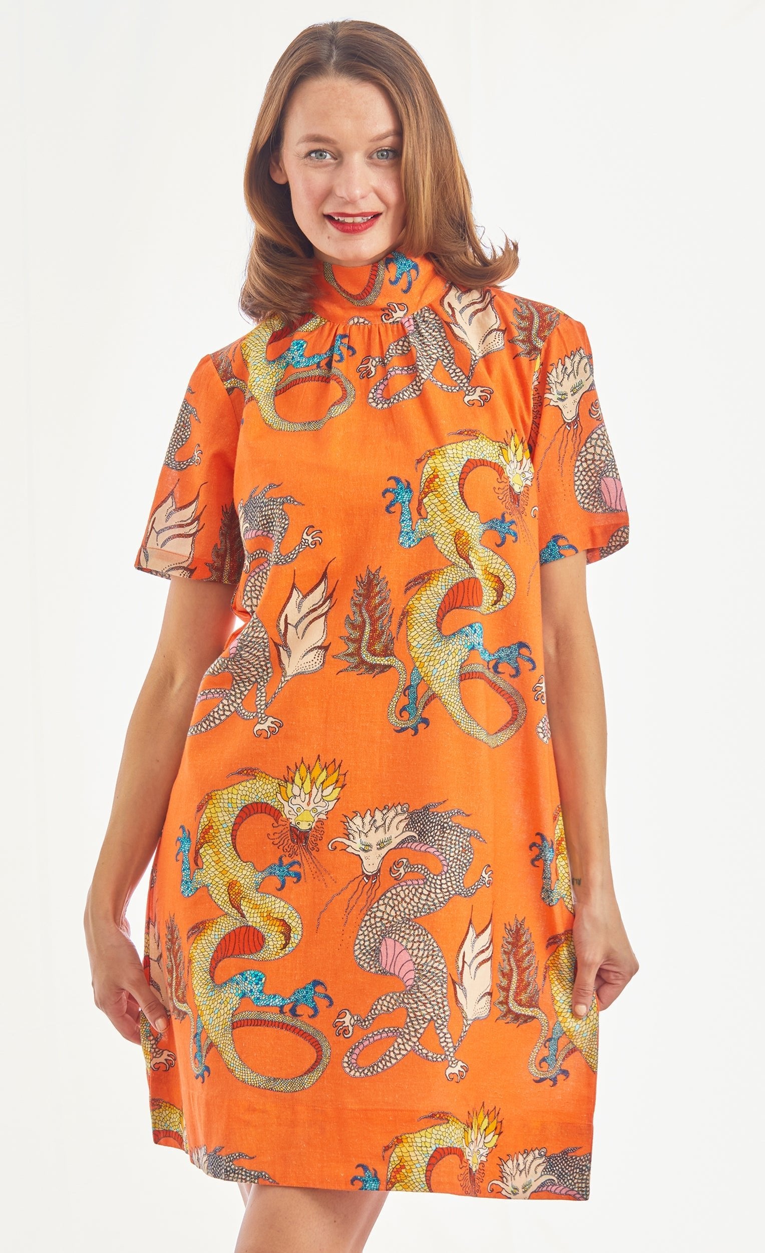 Dizzy - Lizzie | Savannah Mock Turtle With Bow, Orange Dragons | Cloister Collection | DRESSES