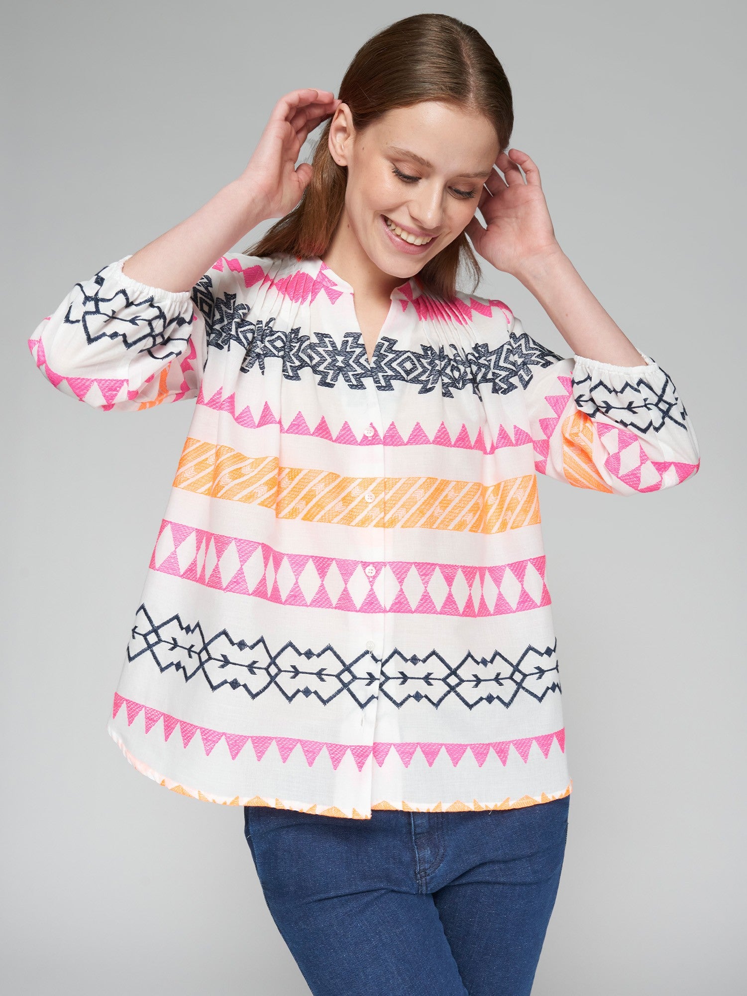 Vilagallo | Geometric Print Shirt - Neon