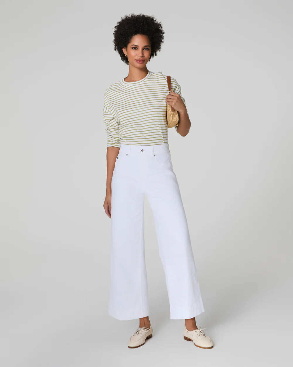 Spanx | Crop Wide Leg Jeans - White