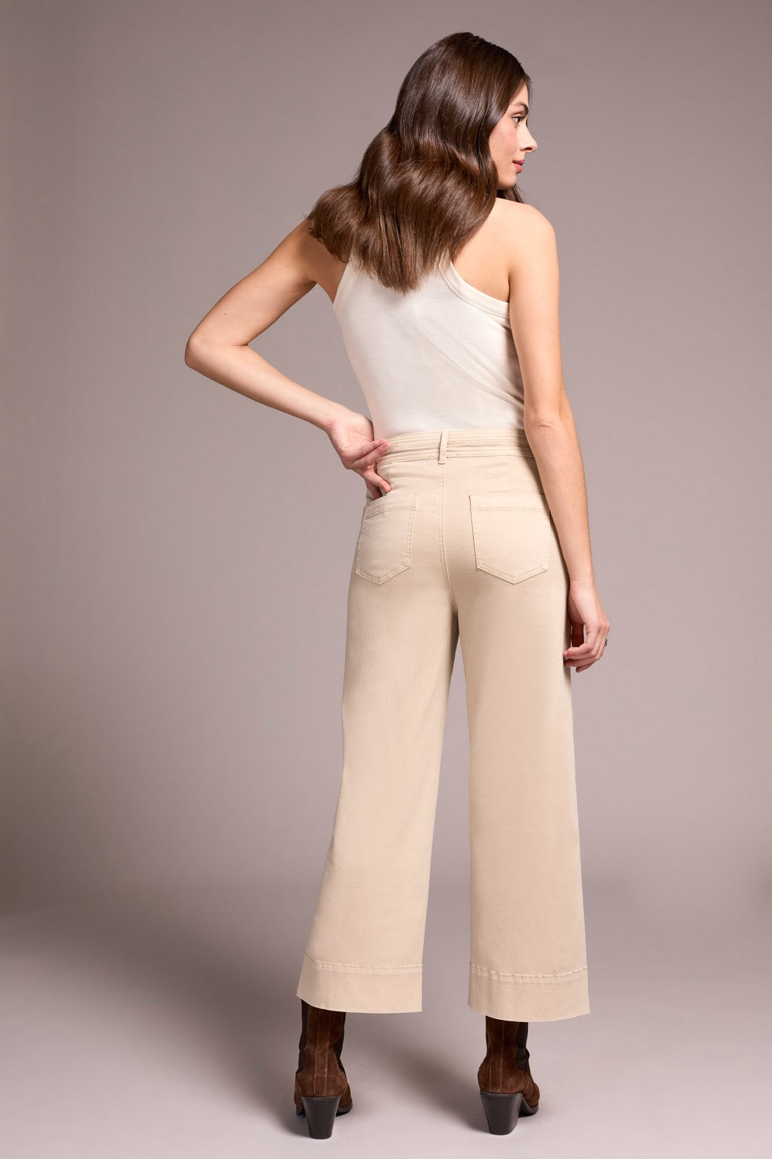 Tribal | High Rise Fly Front Palazzo Pants