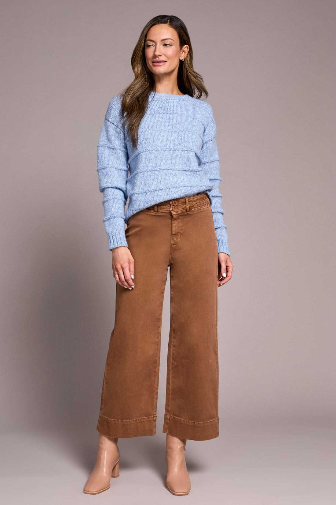 Tribal | High Rise Fly Front Palazzo Pants