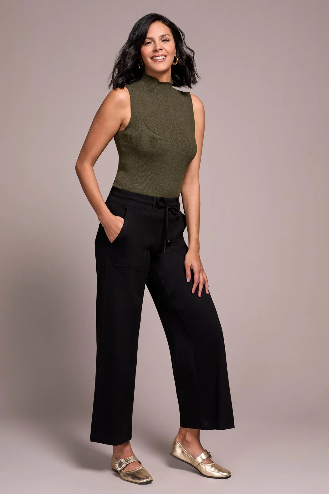 Signature Everybody Stretch Ponte Palazzo Pull-On Pants