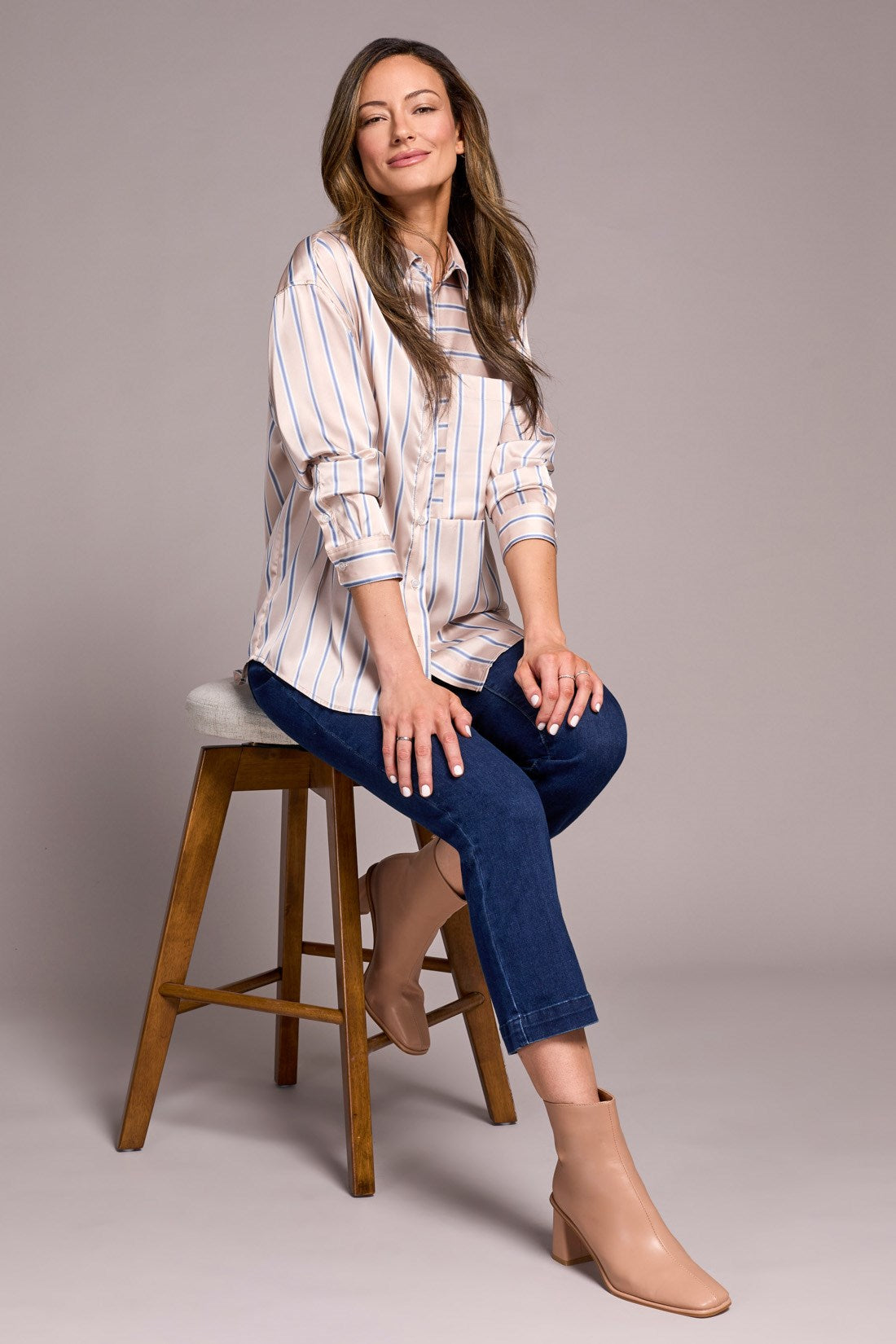 Tribal | Printed Satin Collared Shirt