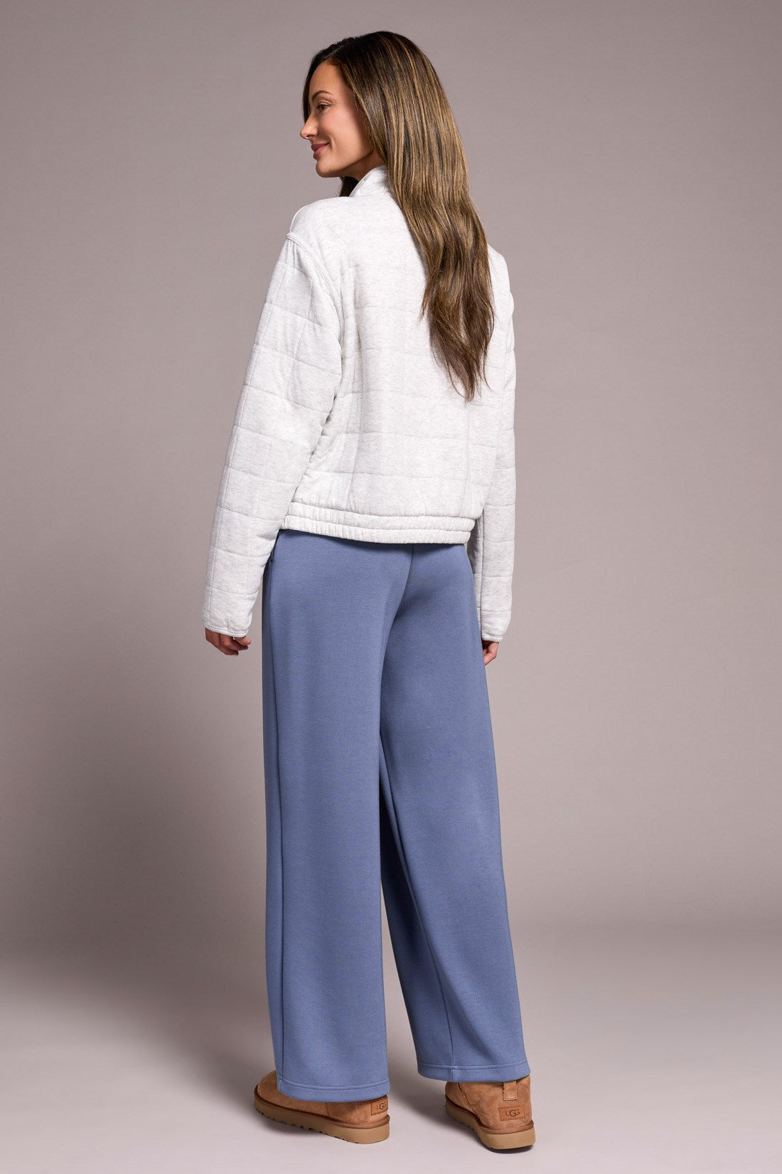 Tribal | Quilted Lightweight Zip-Front Mock Neck Jacket