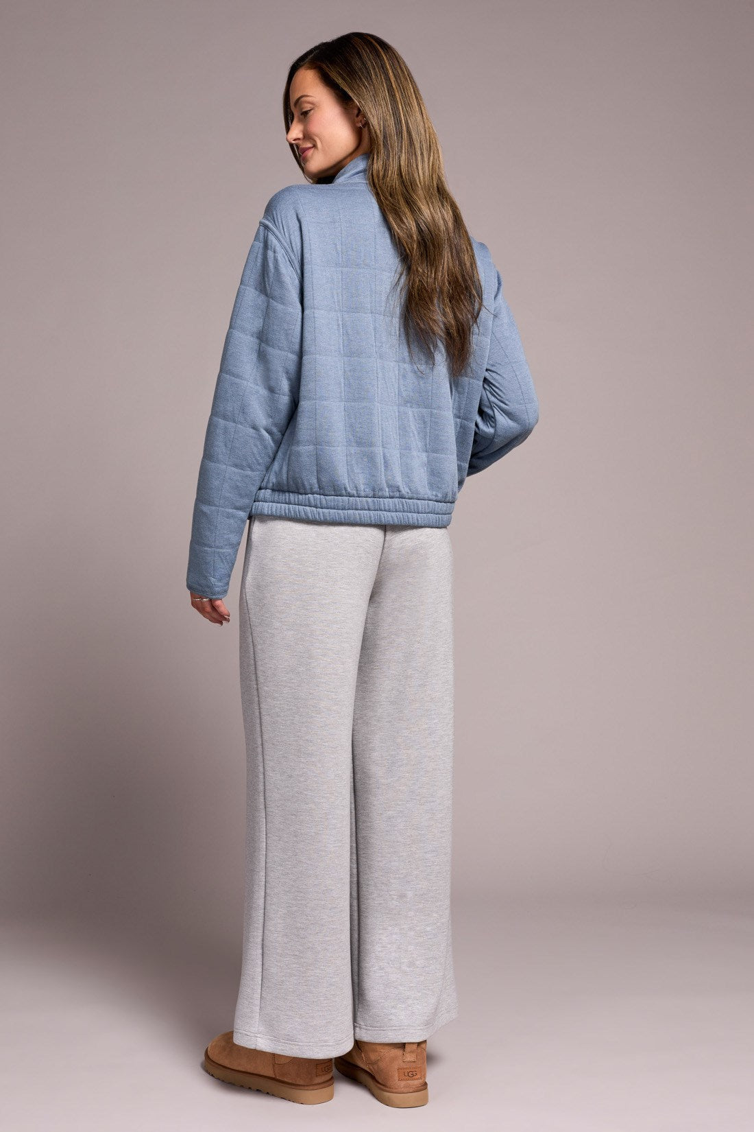 Tribal | Quilted Lightweight Zip-Front Mock Neck Jacket