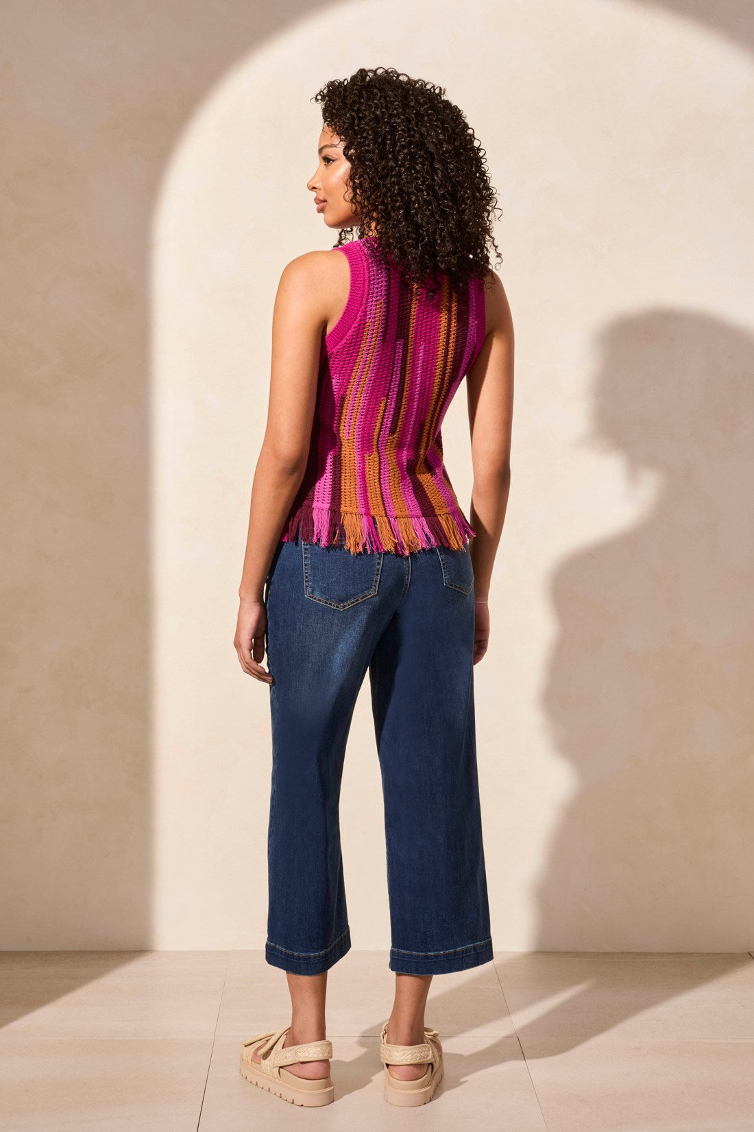 Tribal | Sleeveless Crew Neck Cotton Sweater Cami