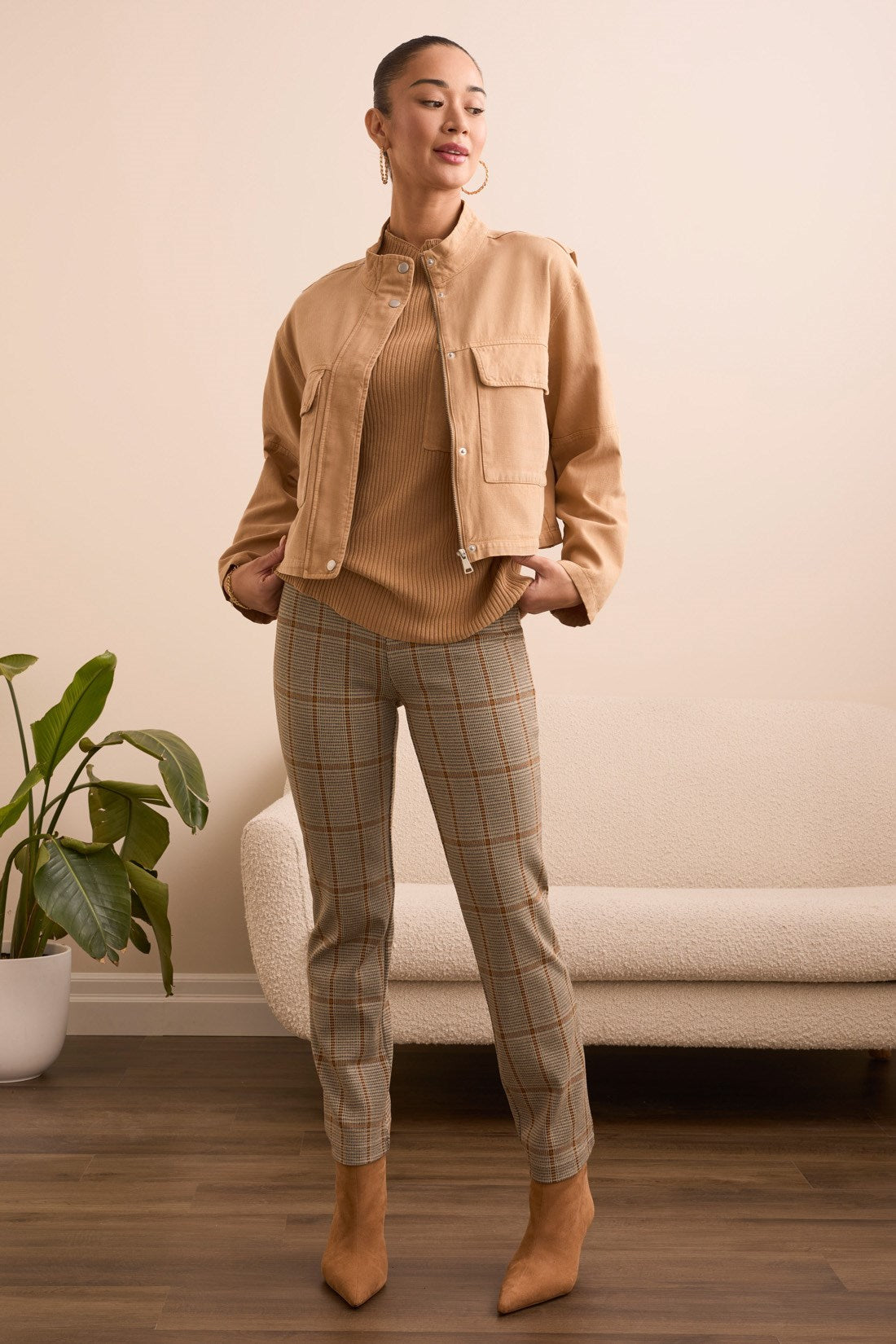 Tribal | Slub Twill Zip-Front Mock Neck Jacket