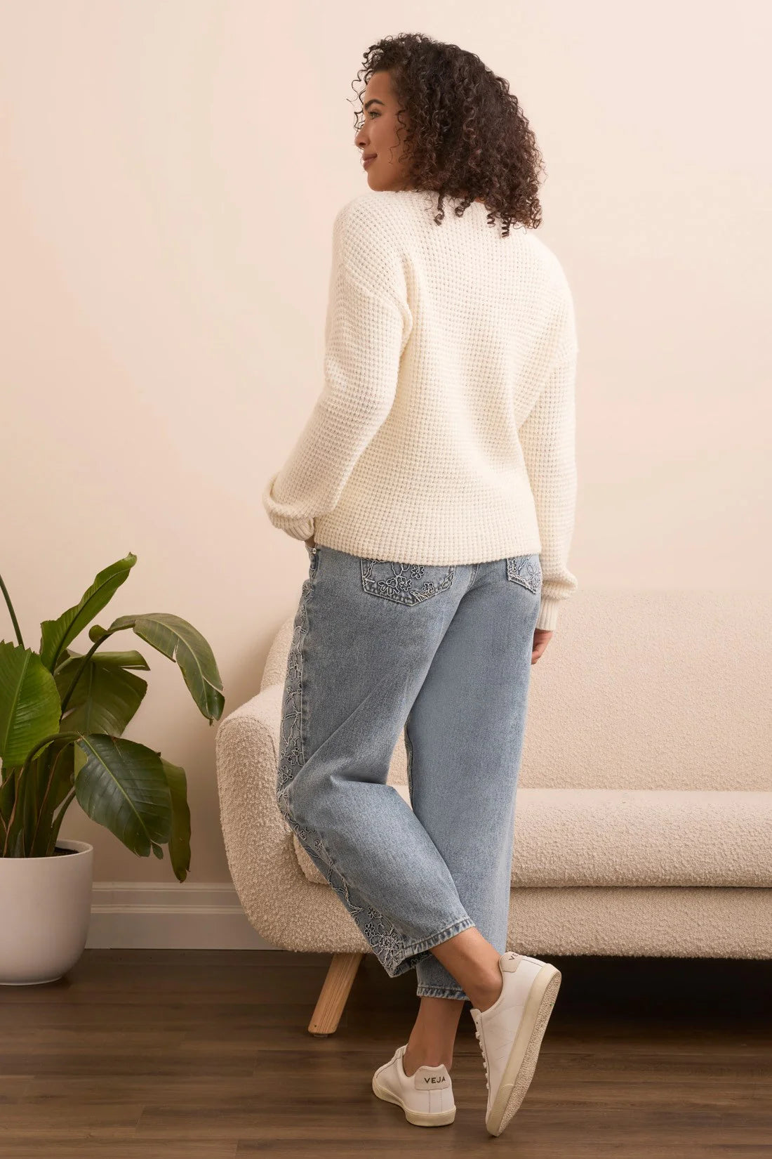 Tribal | Drop Shoulder V-Neck Sweater