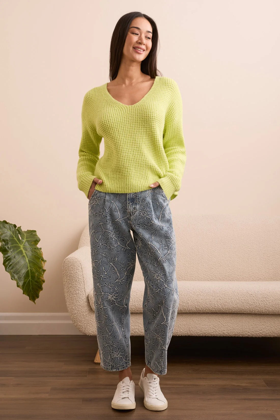 Tribal | Drop Shoulder V-Neck Sweater