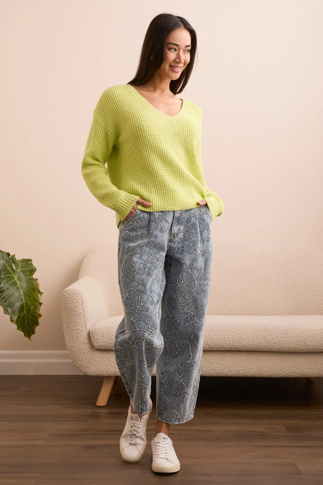 Tribal | Drop Shoulder V-Neck Sweater