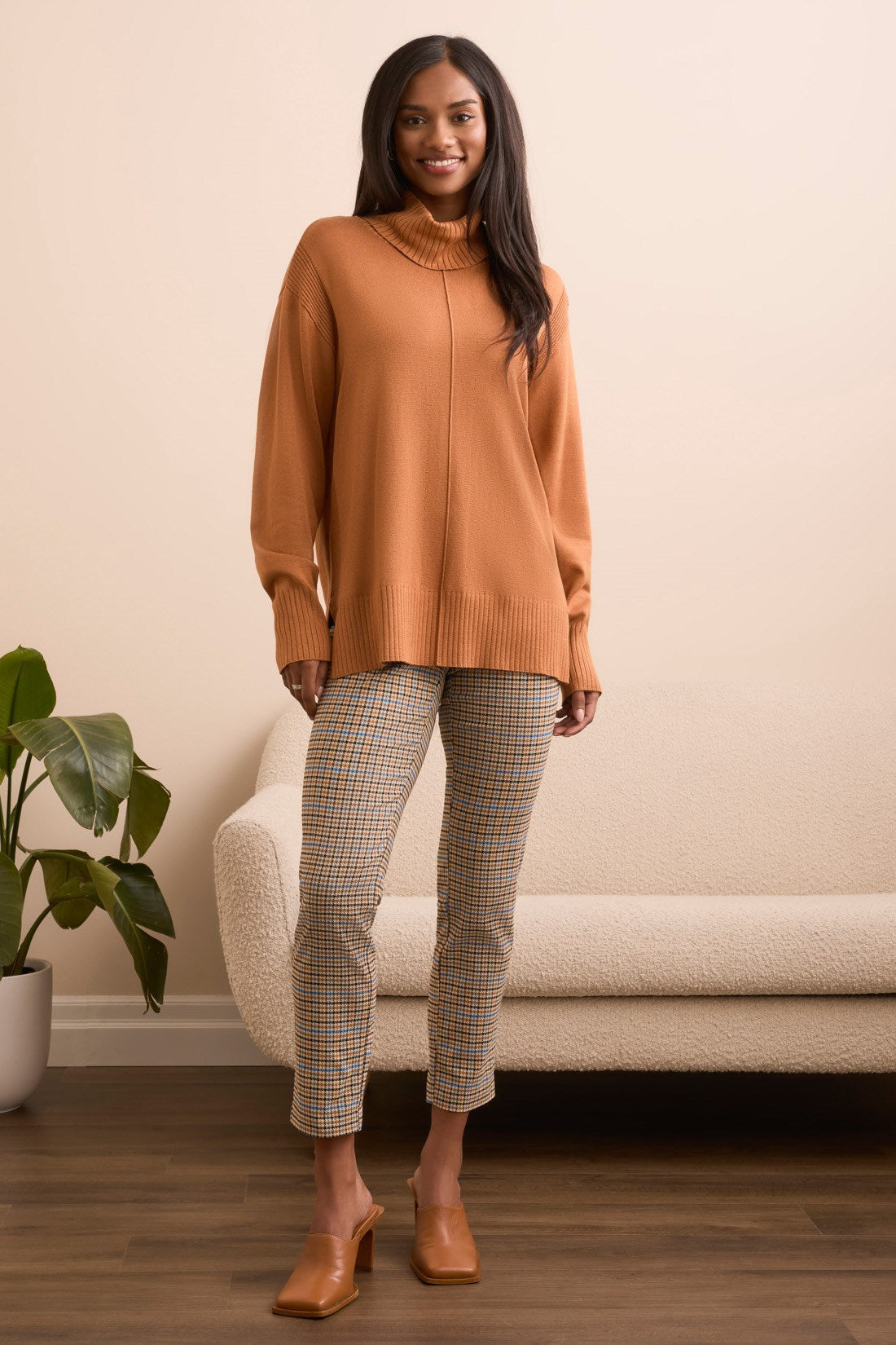 Tribal | Drop Shoulder Turtle Neck Sweater