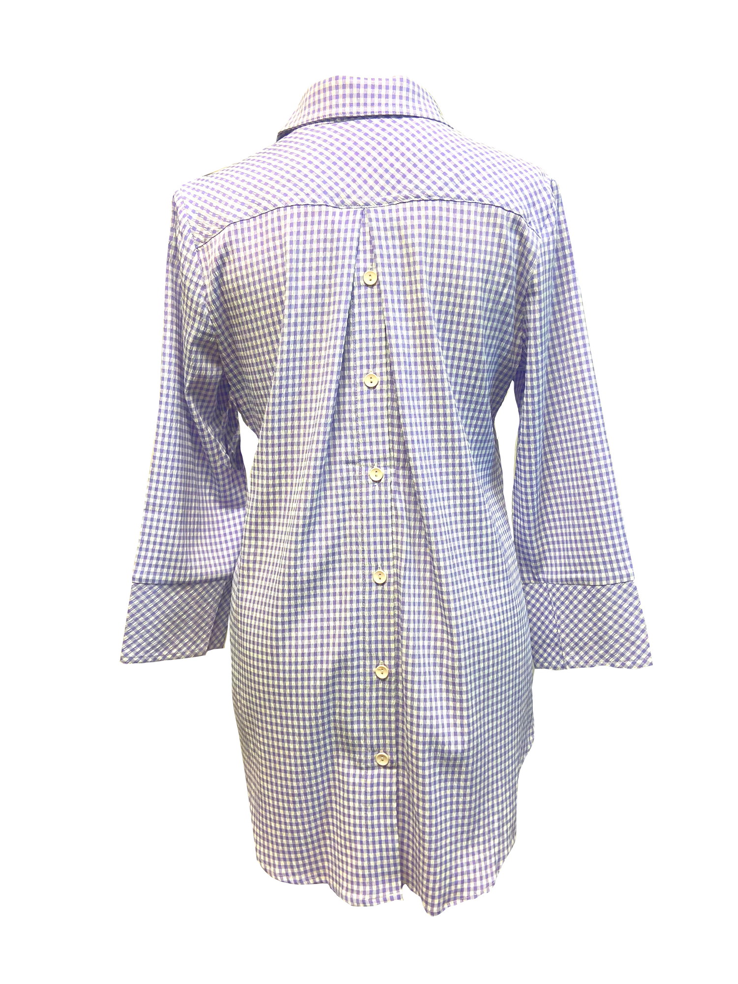 Cloister Collection | Button Back Seersucker Top | Way | Cloister Collection Designer Fashion