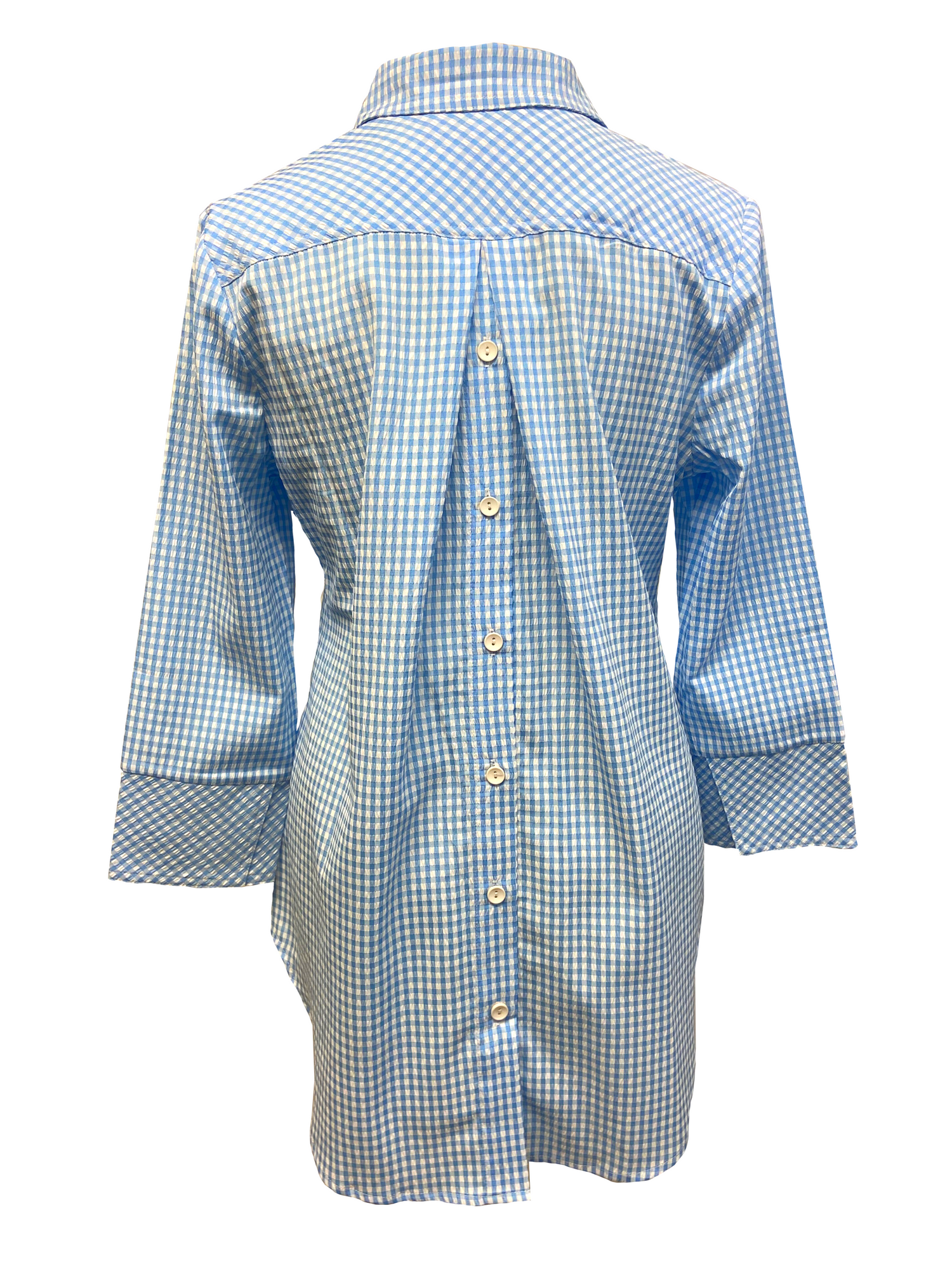 Cloister Collection | Button Back Seersucker Top | Way | Cloister Collection Designer Fashion