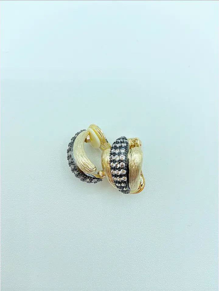 Lordane,inc. | Gold Clip W Cz Hematite | Lordane,inc. | Cloister Collection Designer Fashion