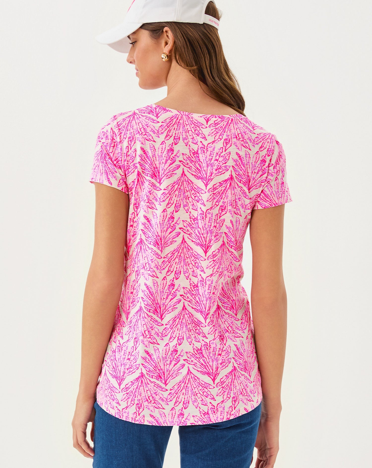 Lilly Pulitzer | Etta Scoop Neck Top - Pink Bliss Shady Babe