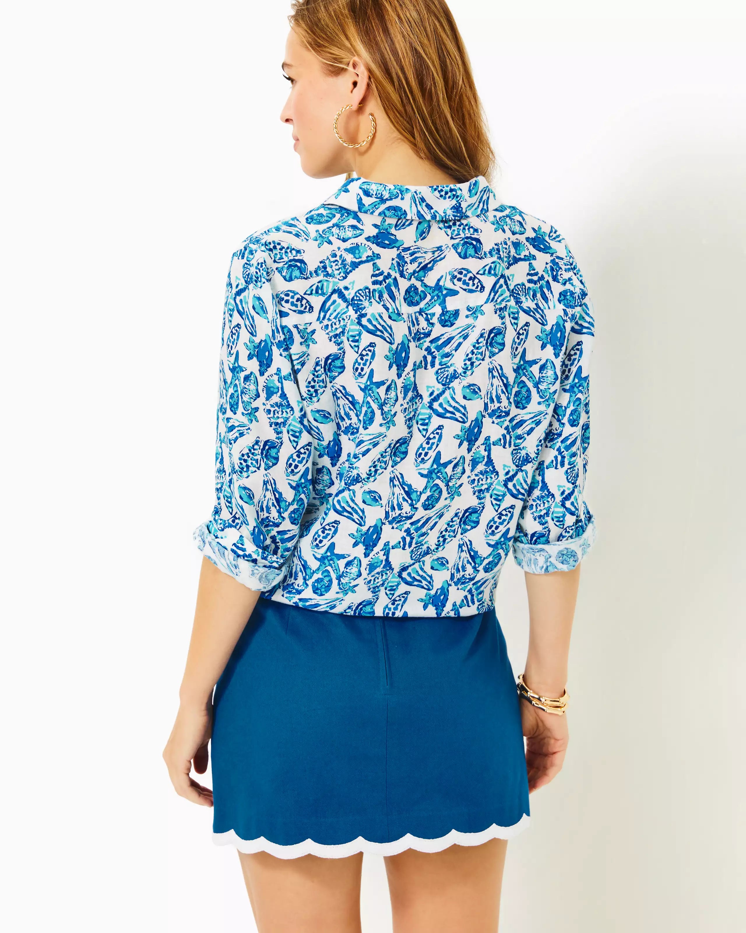 Lilly Pulitzer | Sea View Linen Button Down Top