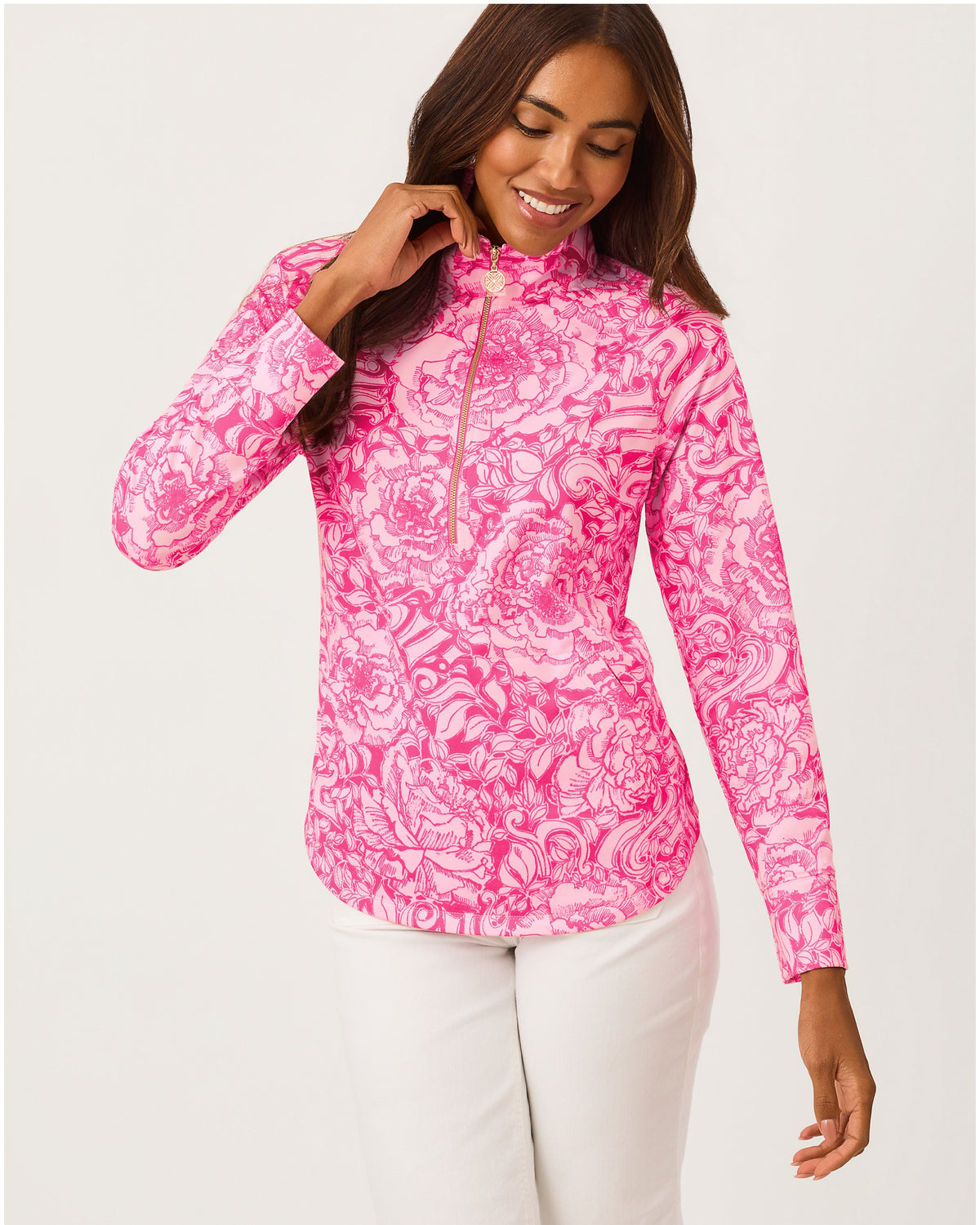 Upf 50+ Skipper Popover - Pink Aster A Rose